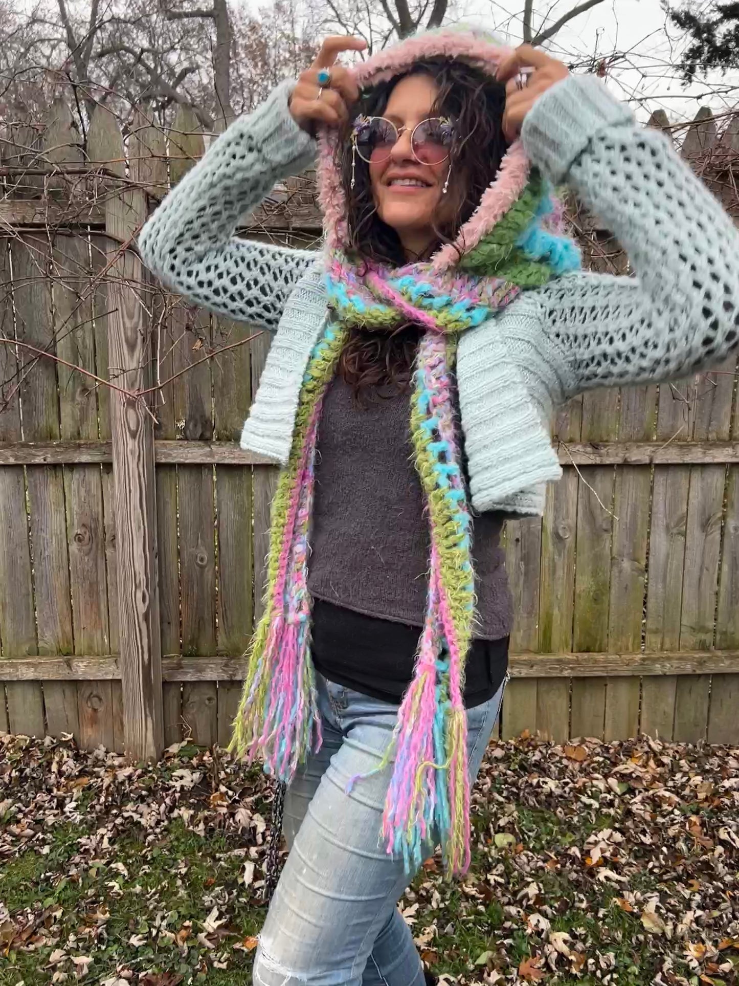 Flower of Life hooded scarf