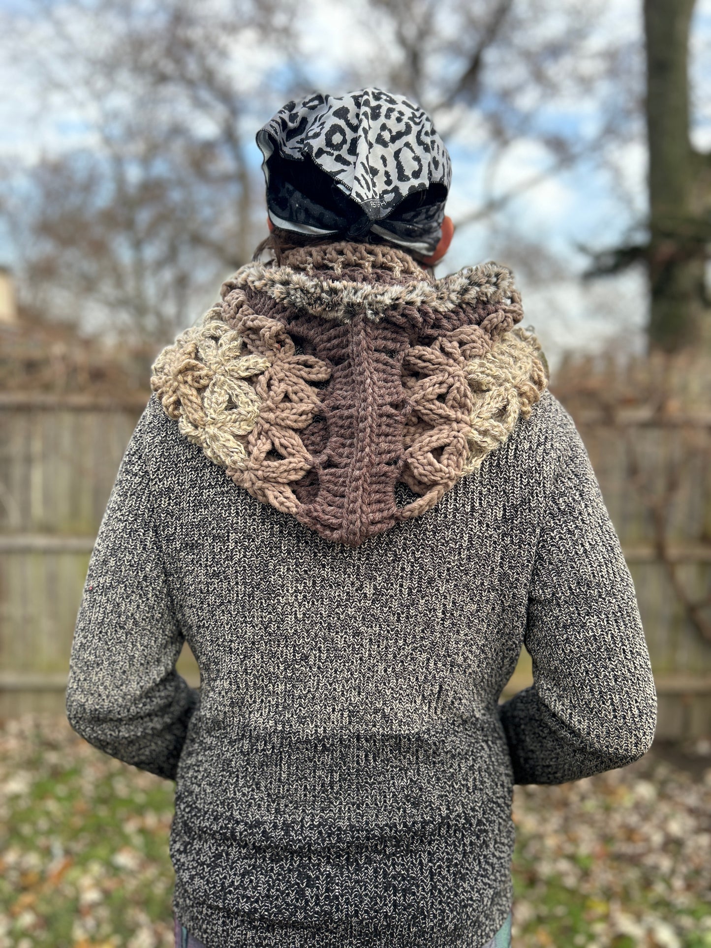 Flower of Life hooded scarf