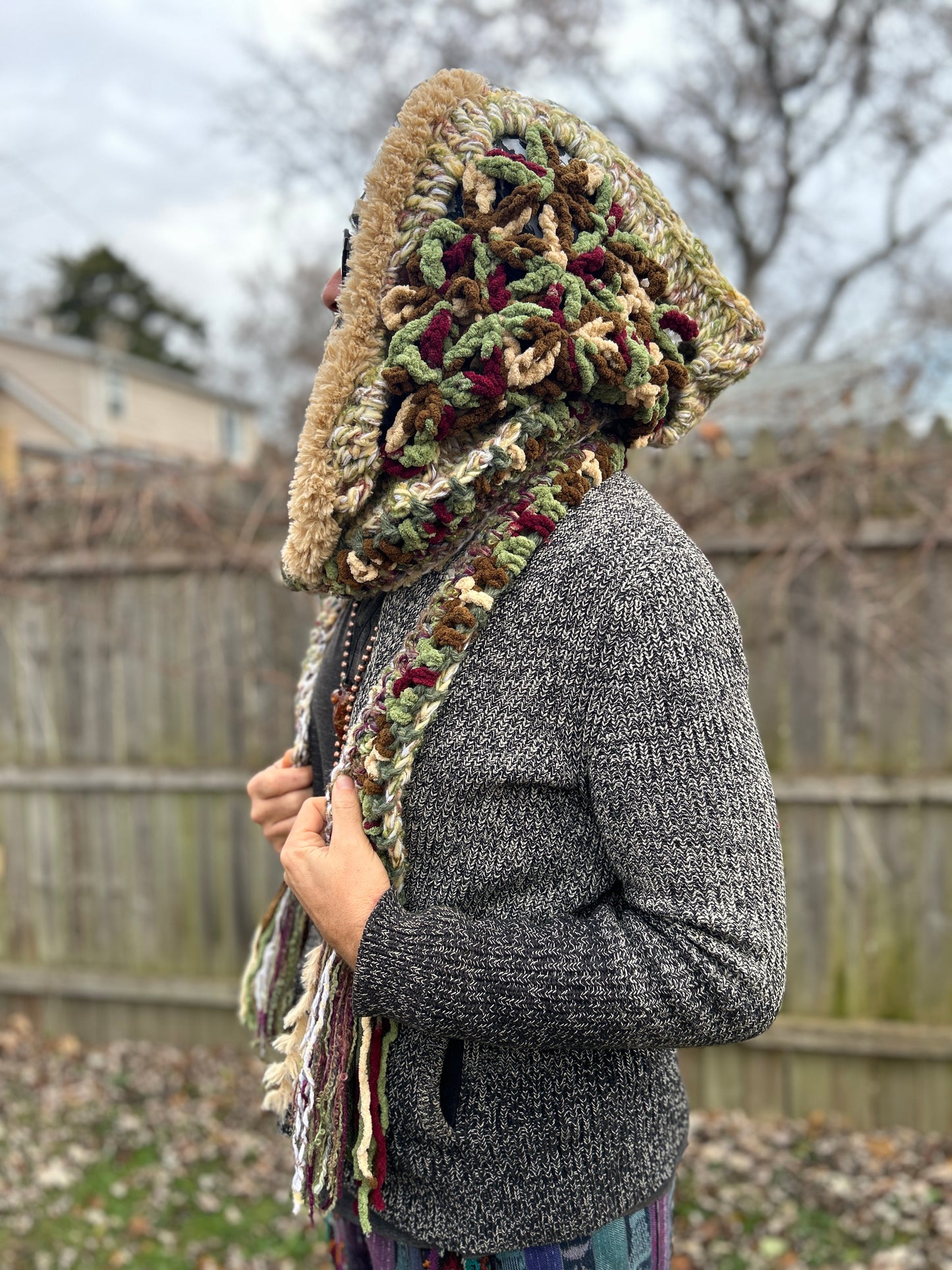 Flower of Life hooded scarf