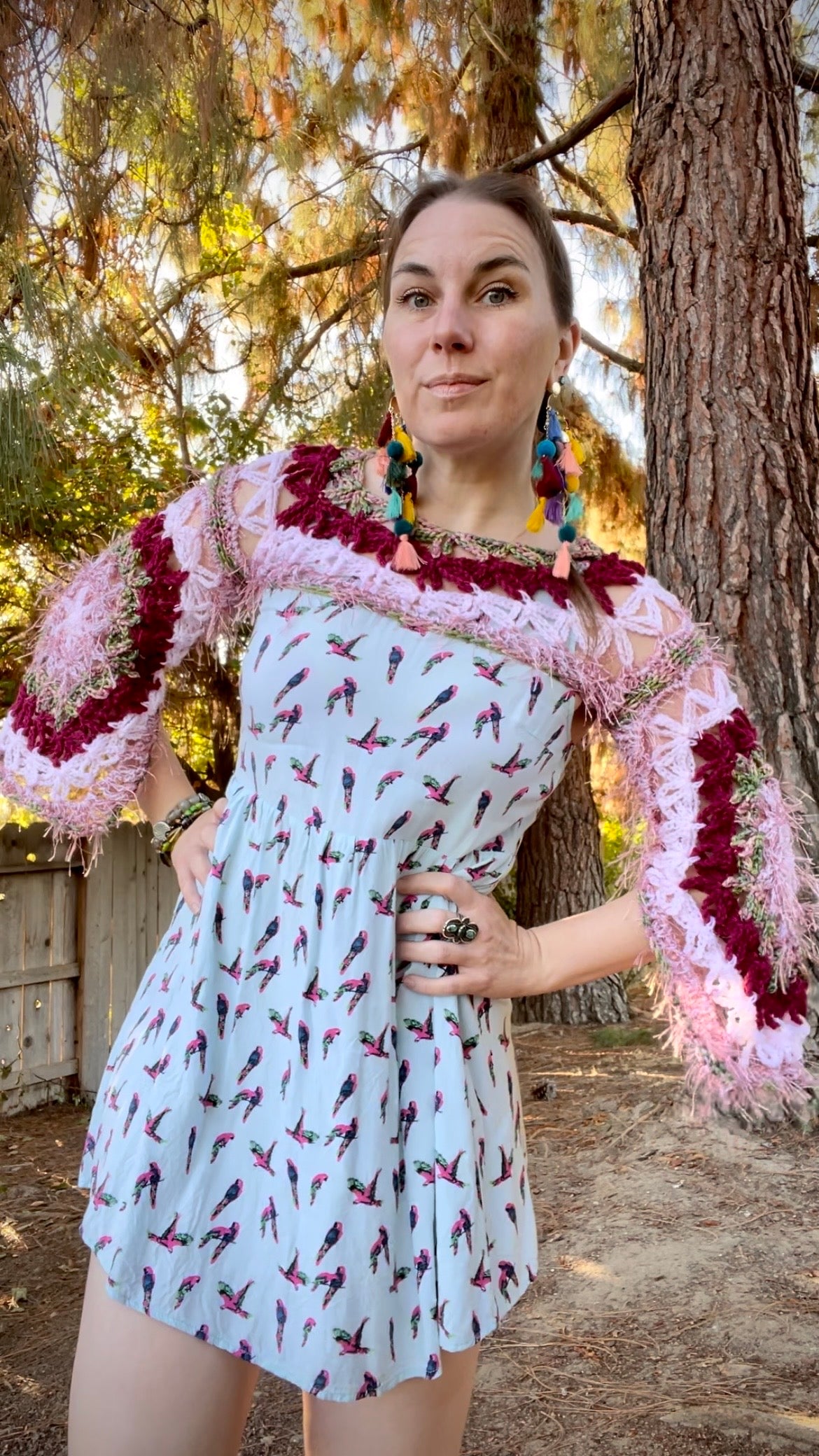 Crochet Flower of Life cropped shrug