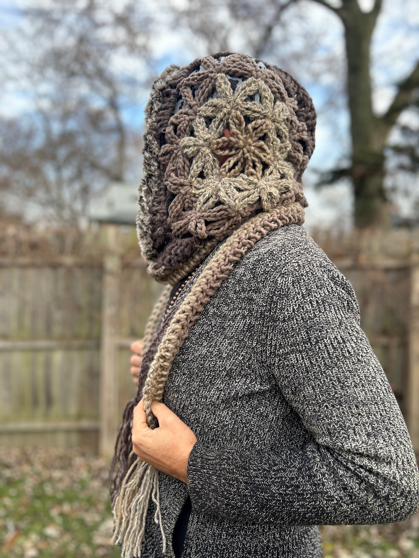 Flower of Life hooded scarf