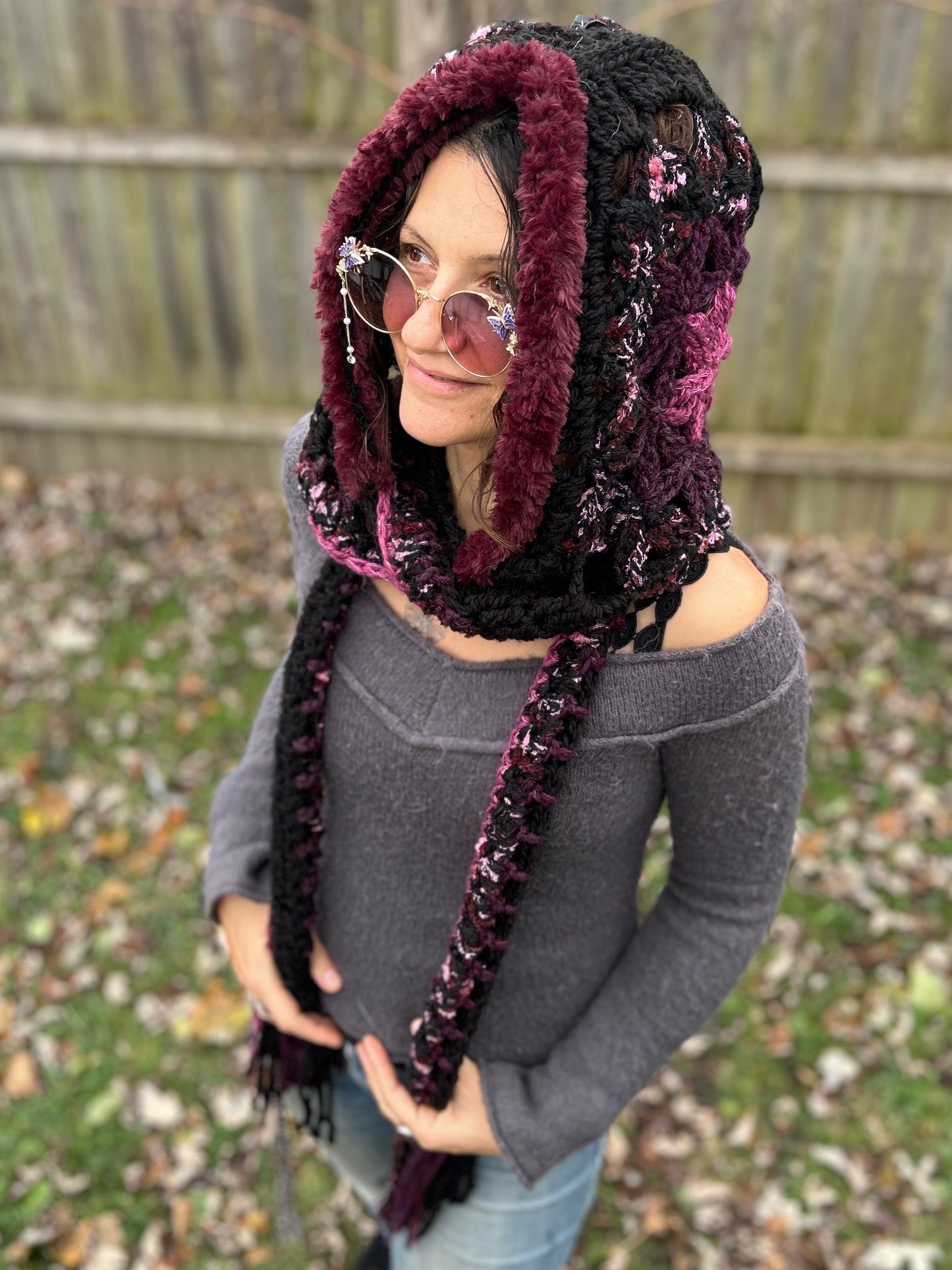 Flower of Life hooded scarf