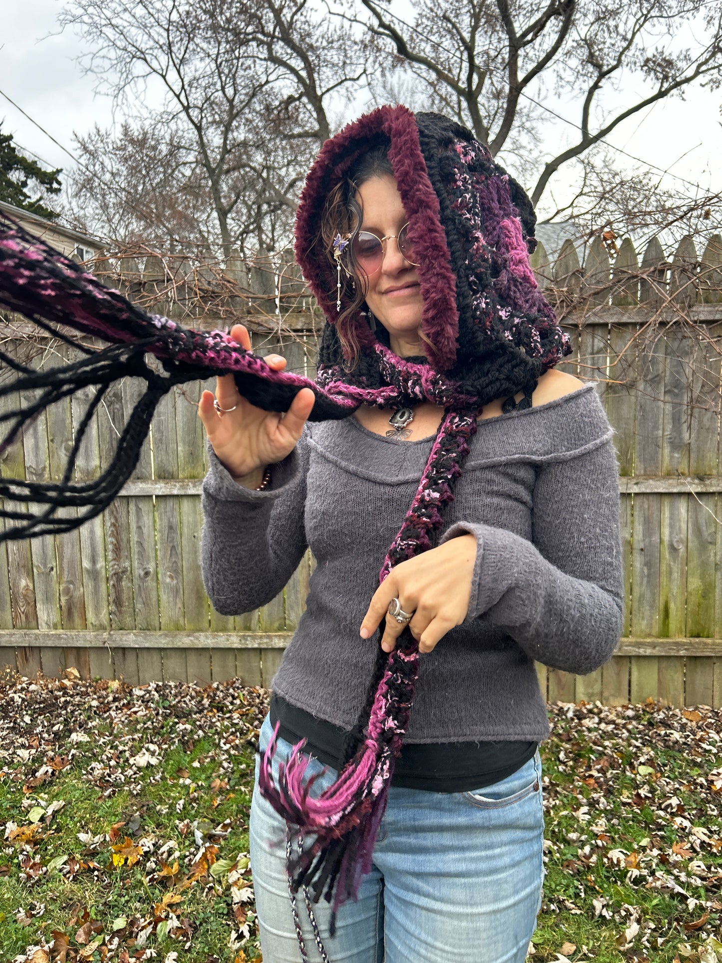 Flower of Life hooded scarf