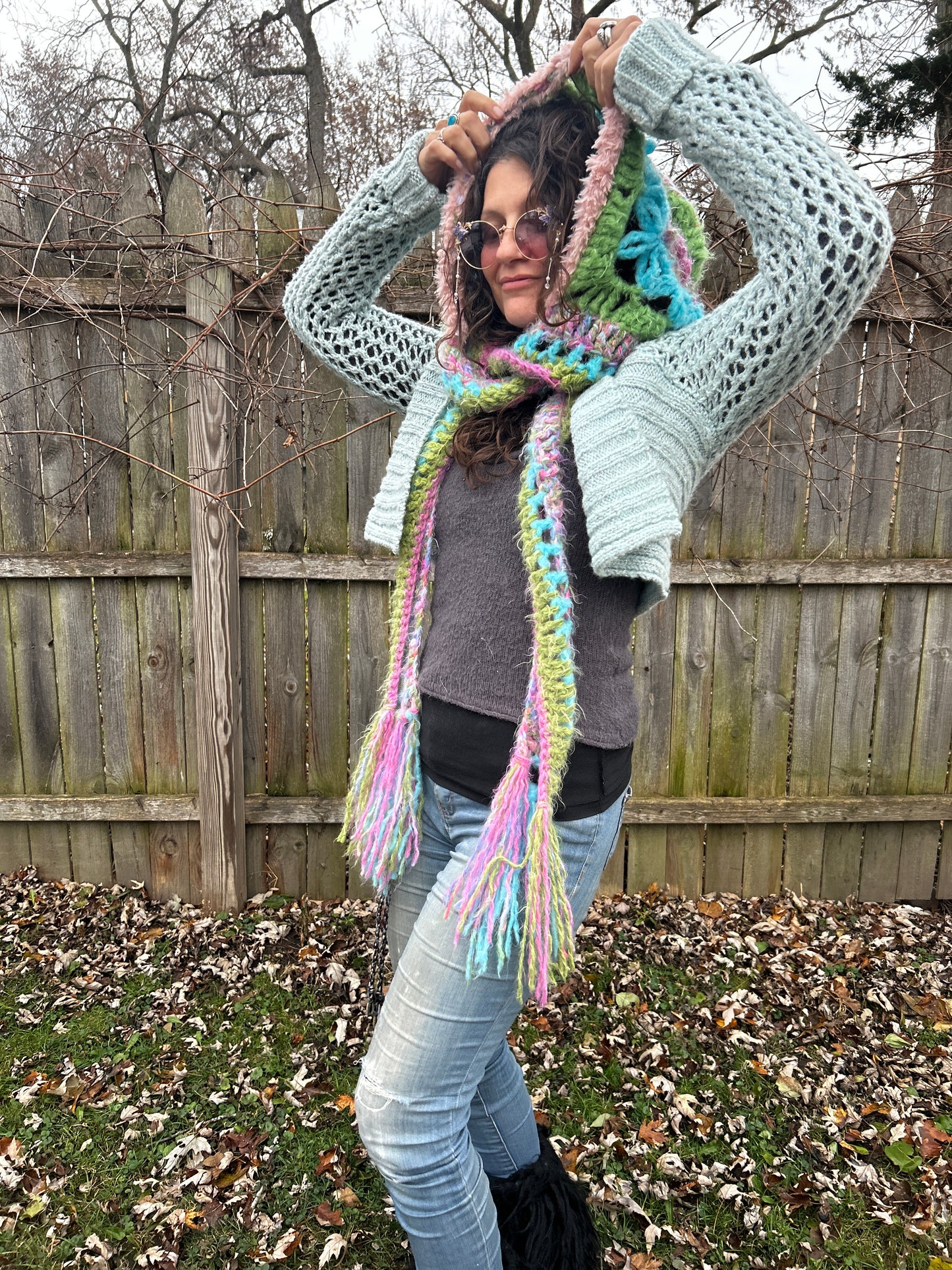 Flower of Life hooded scarf