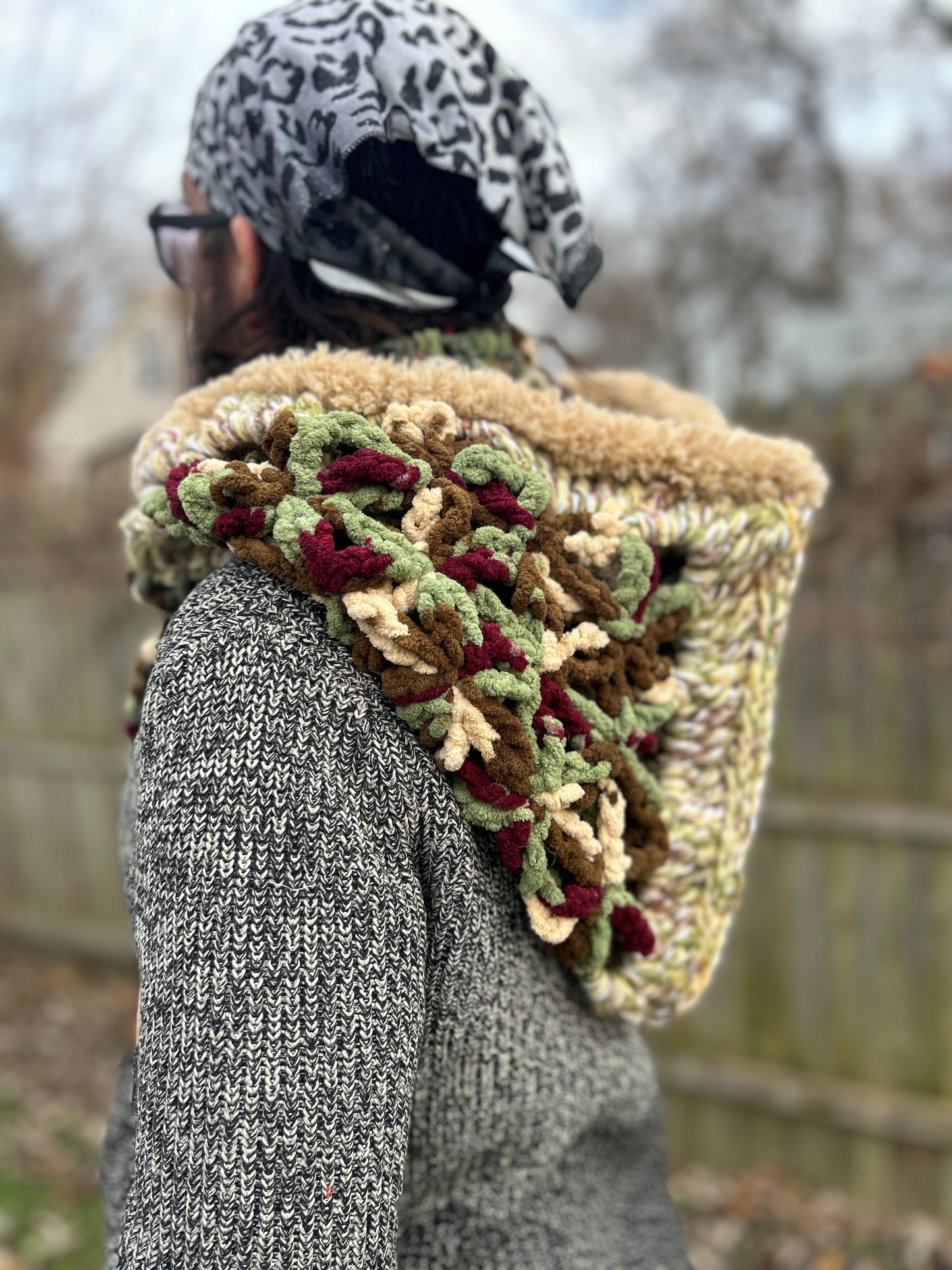 Flower of Life hooded scarf