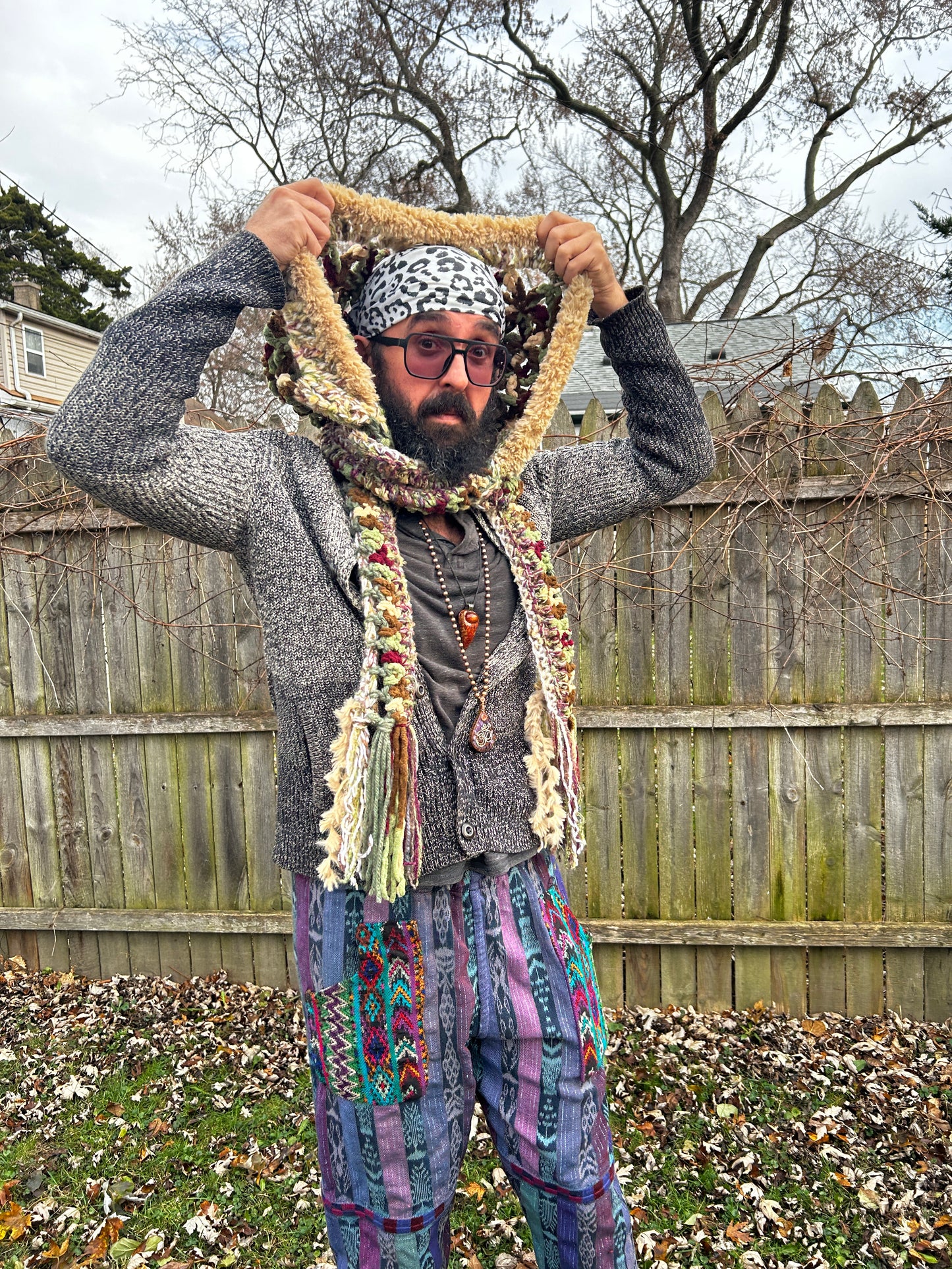 Flower of Life hooded scarf