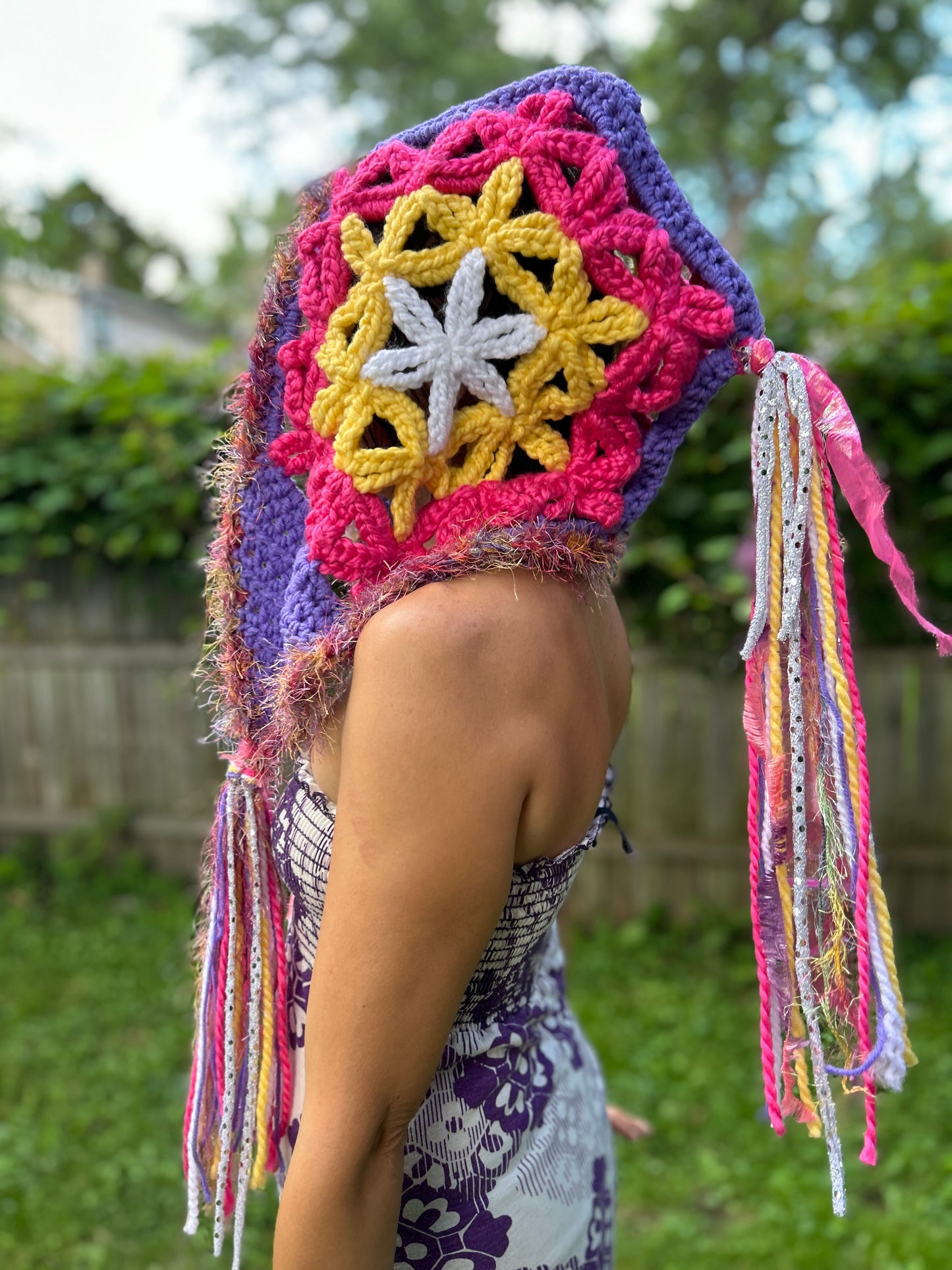 Flower of Life oversized hood/chain
