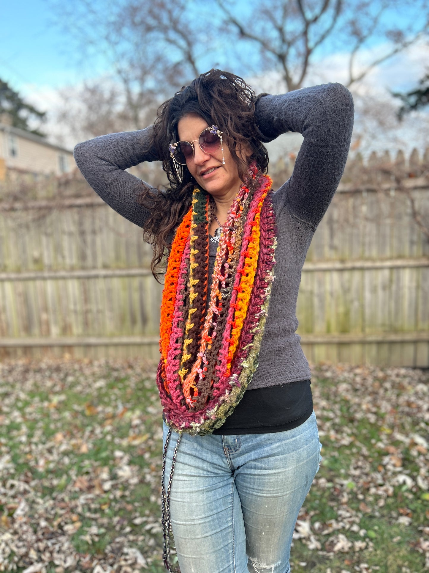 Fall colors Infinity scarf