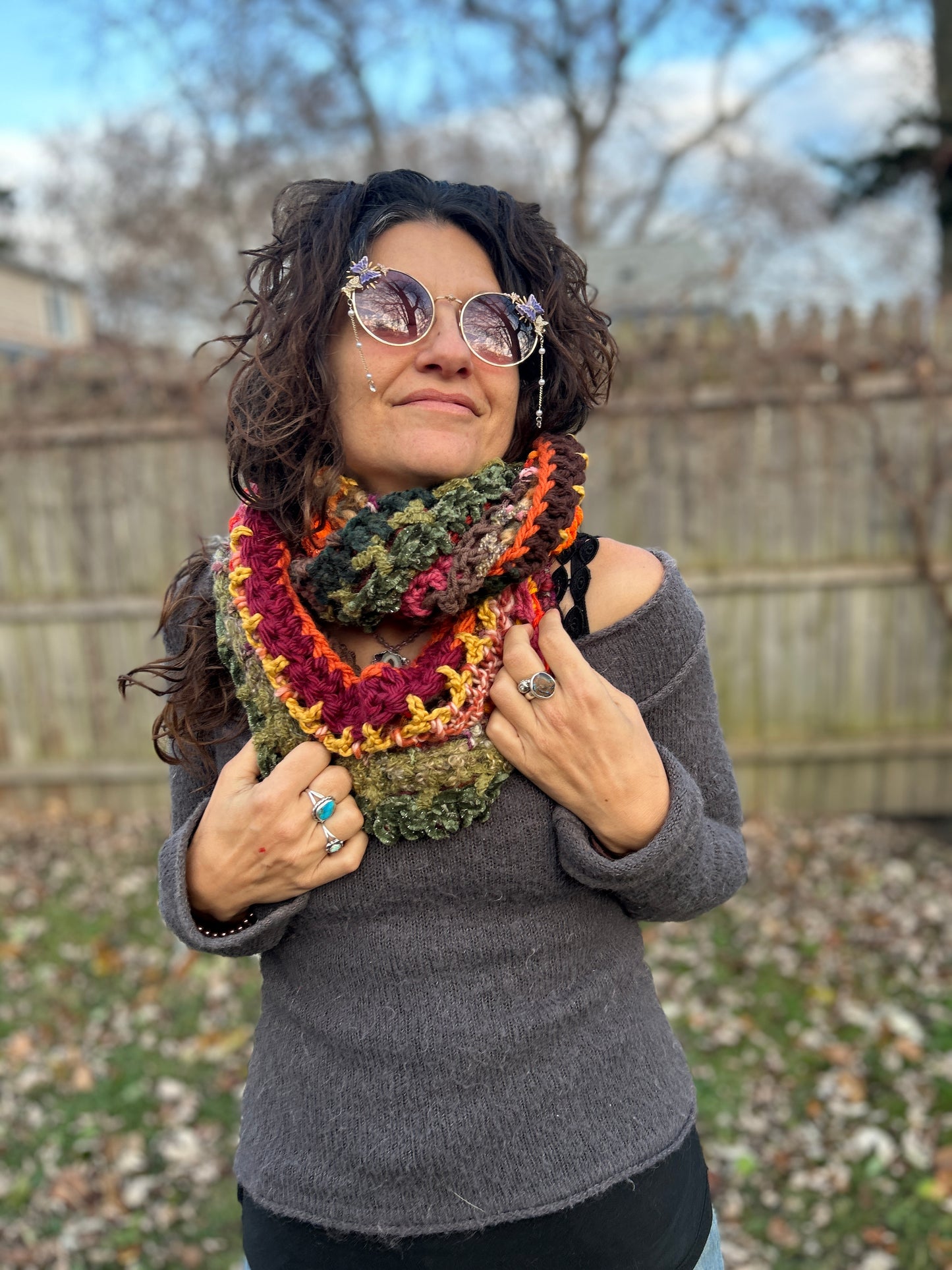 Fall colors Infinity scarf