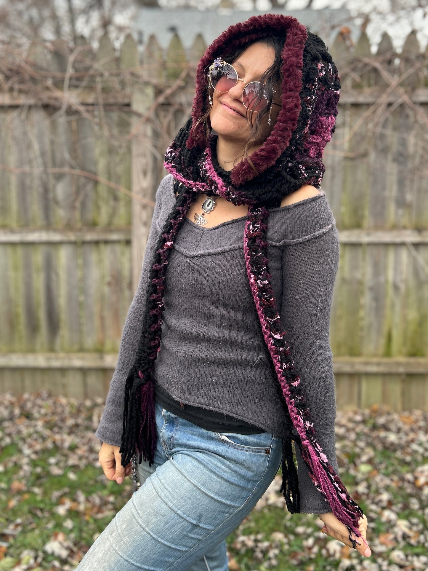 Flower of Life hooded scarf