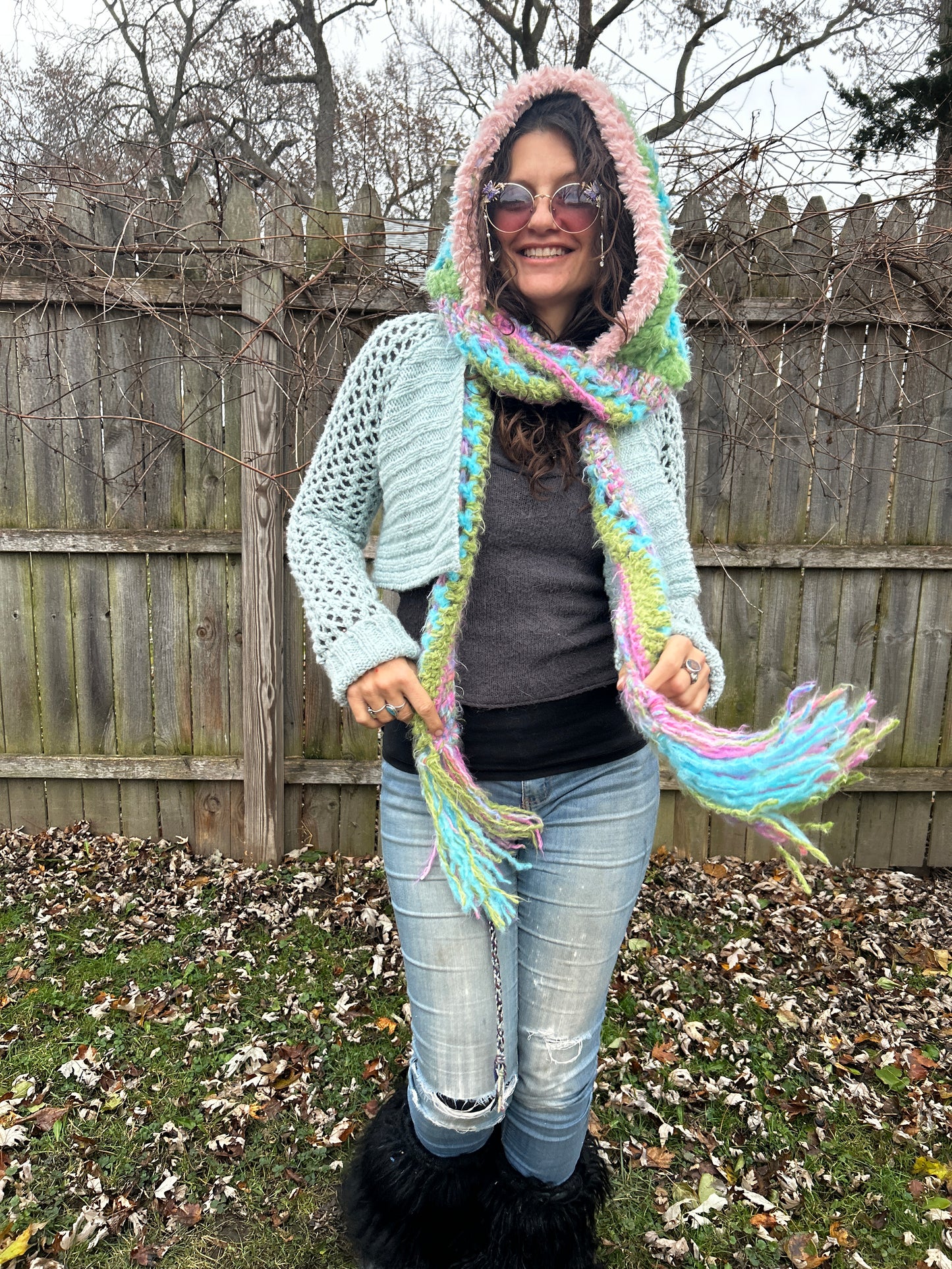 Flower of Life hooded scarf