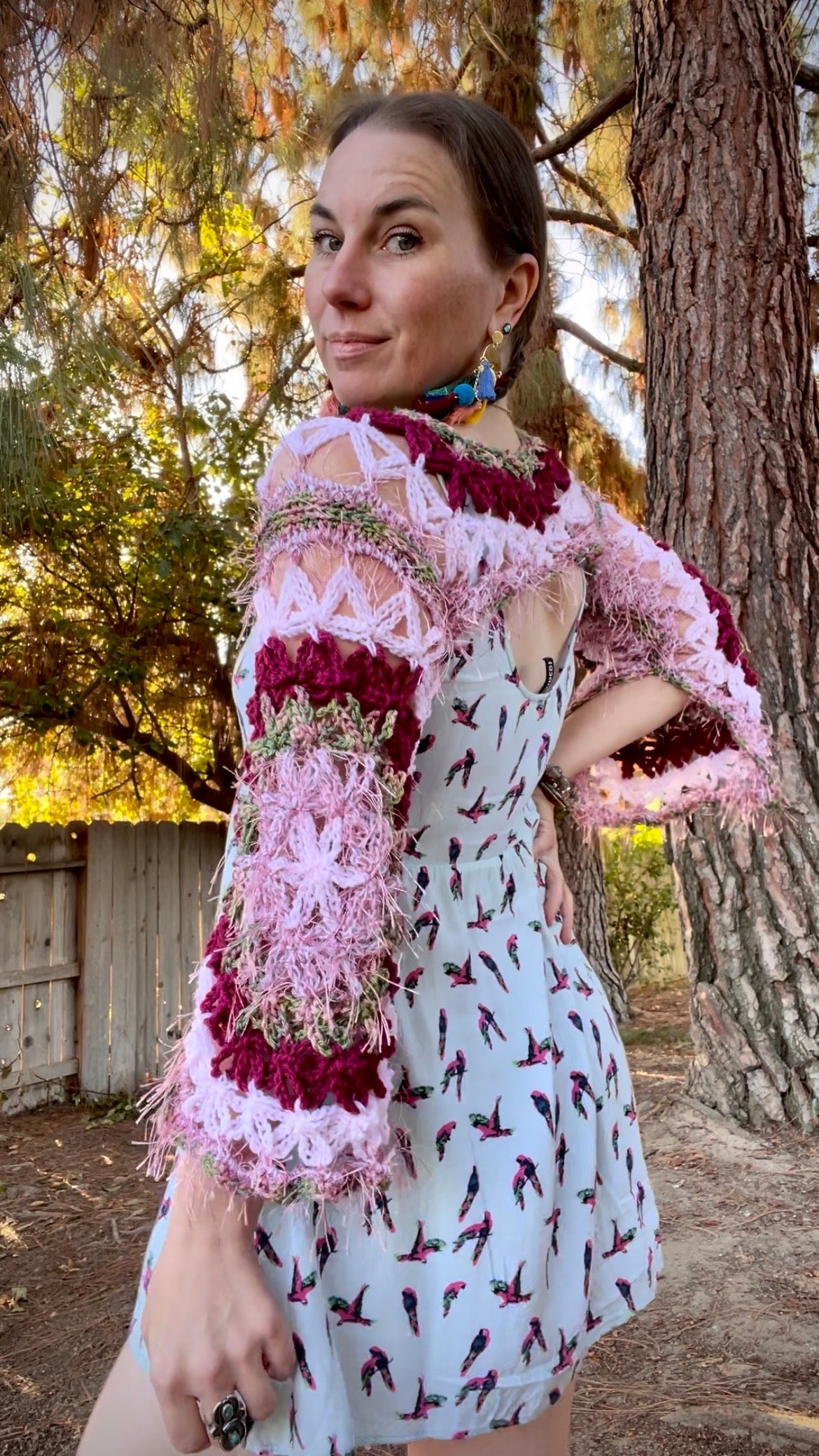 Crochet Flower of Life cropped shrug
