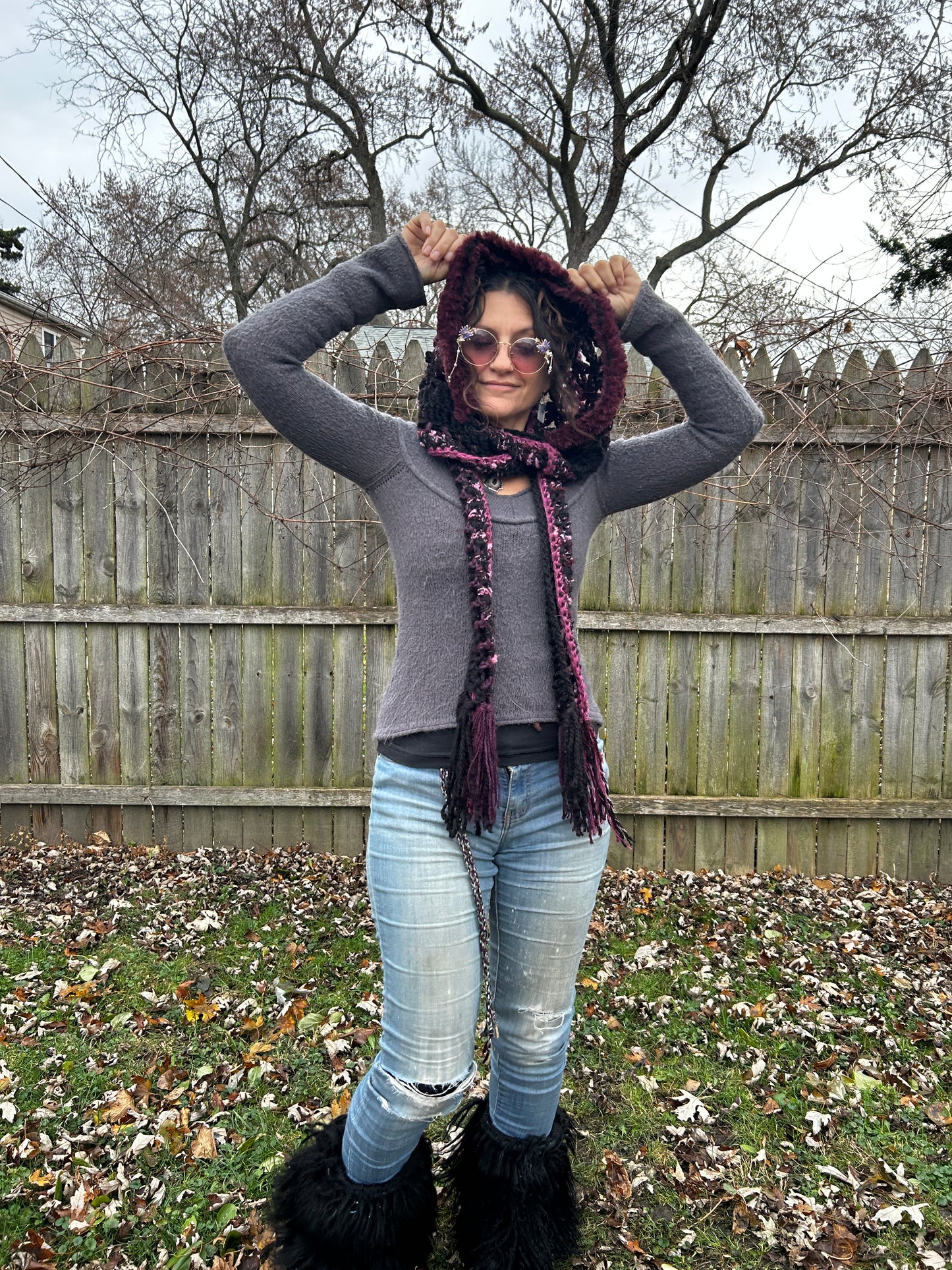 Flower of Life hooded scarf
