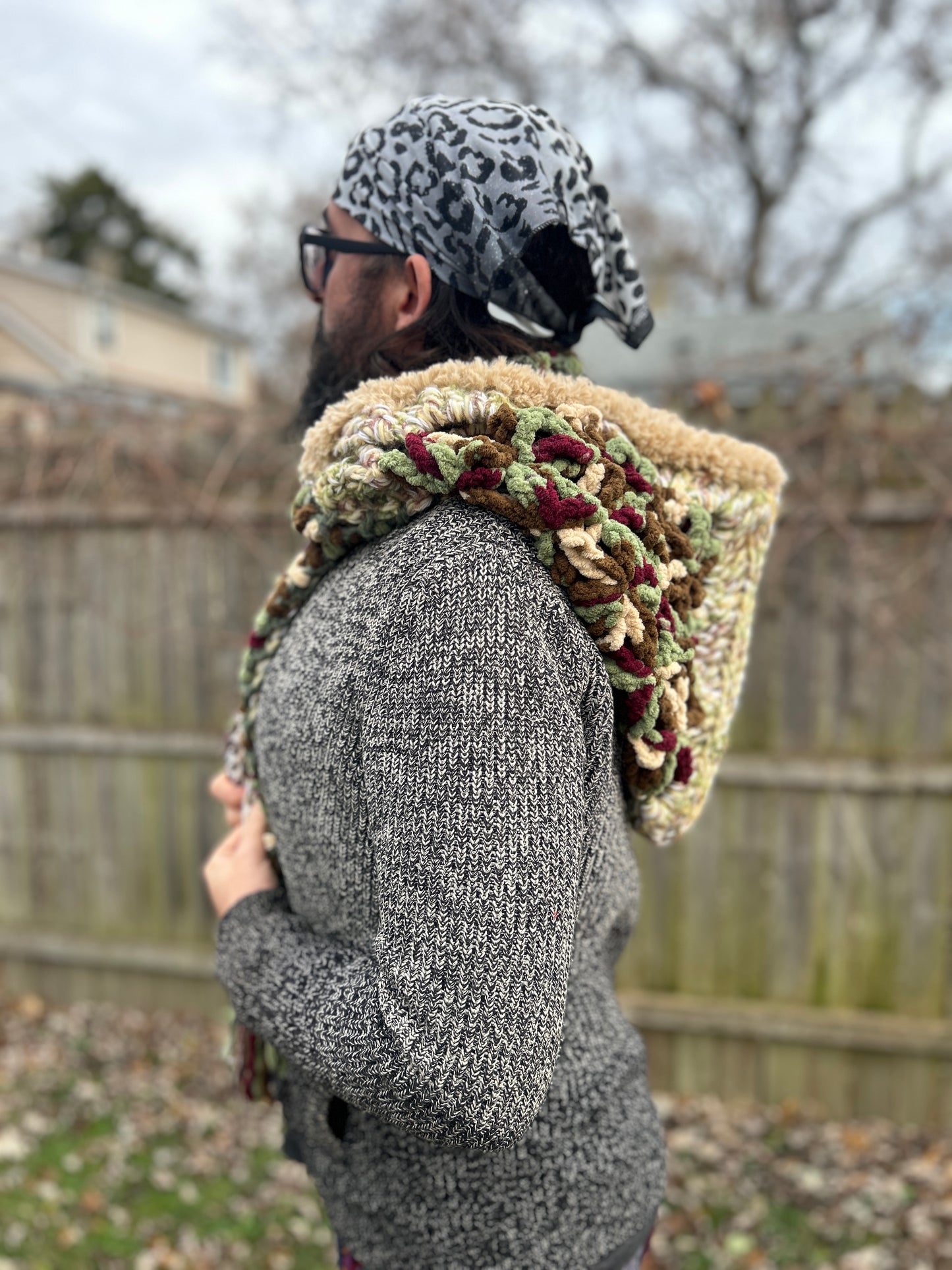 Flower of Life hooded scarf