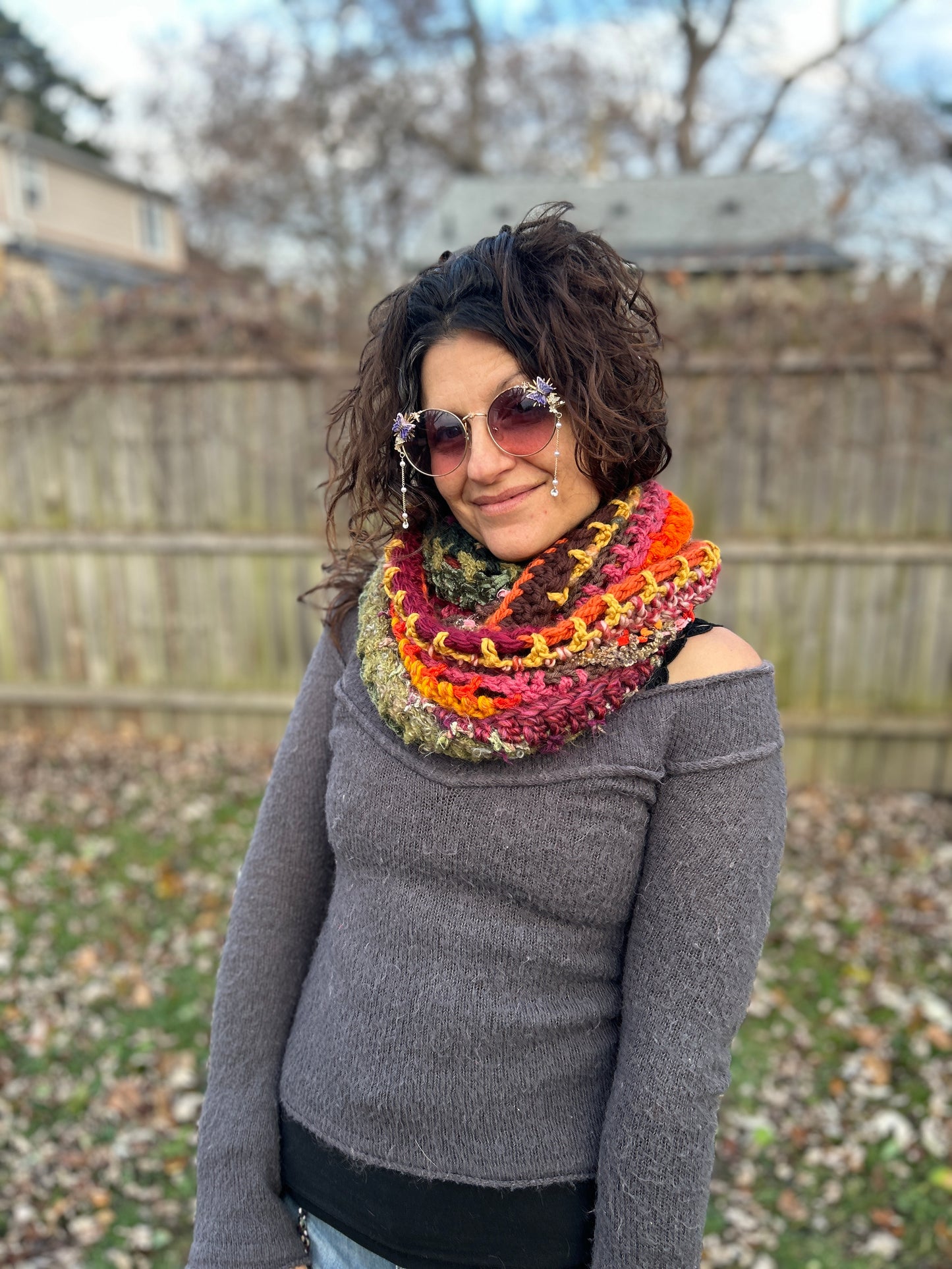 Fall colors Infinity scarf
