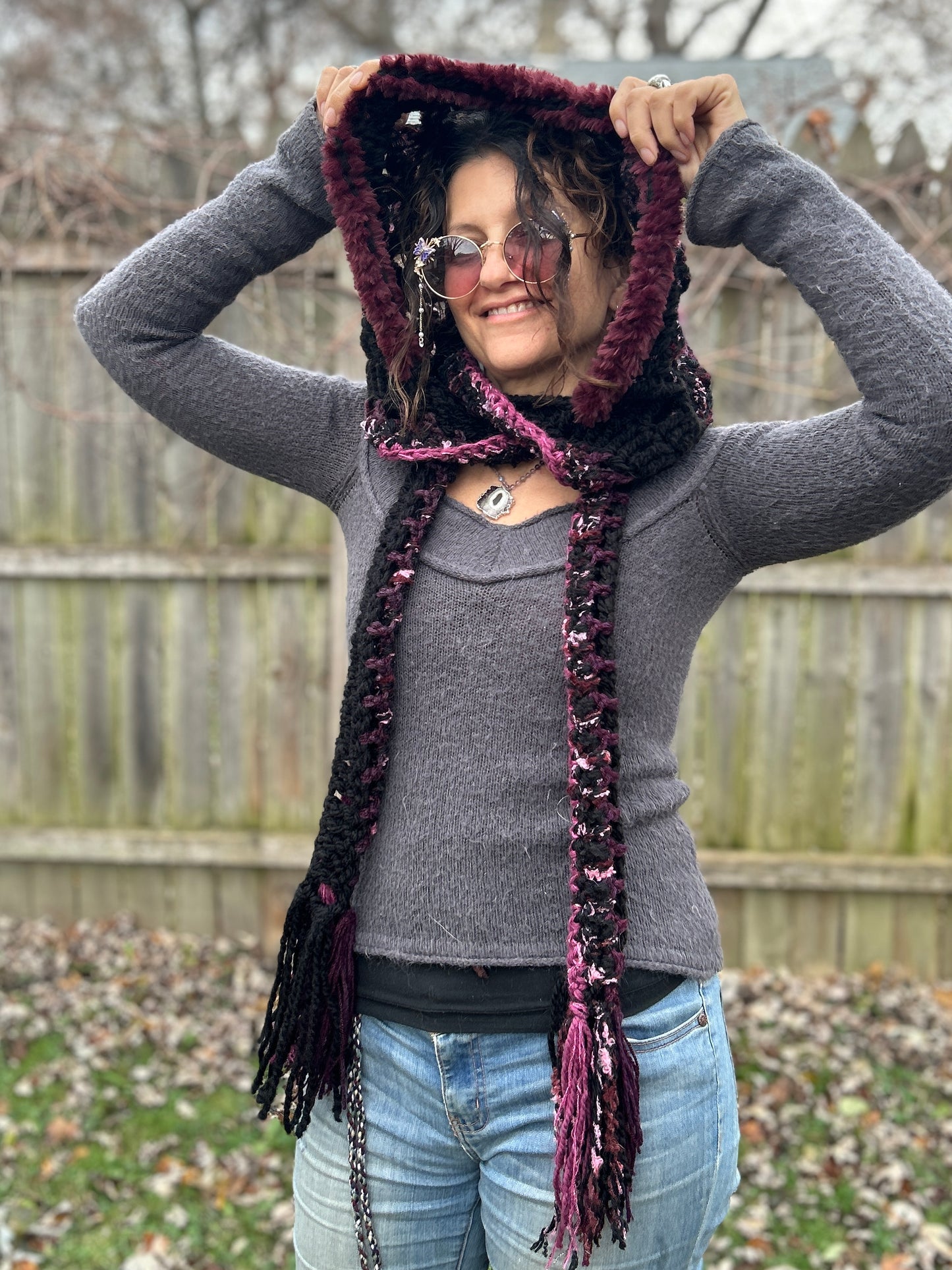 Flower of Life hooded scarf