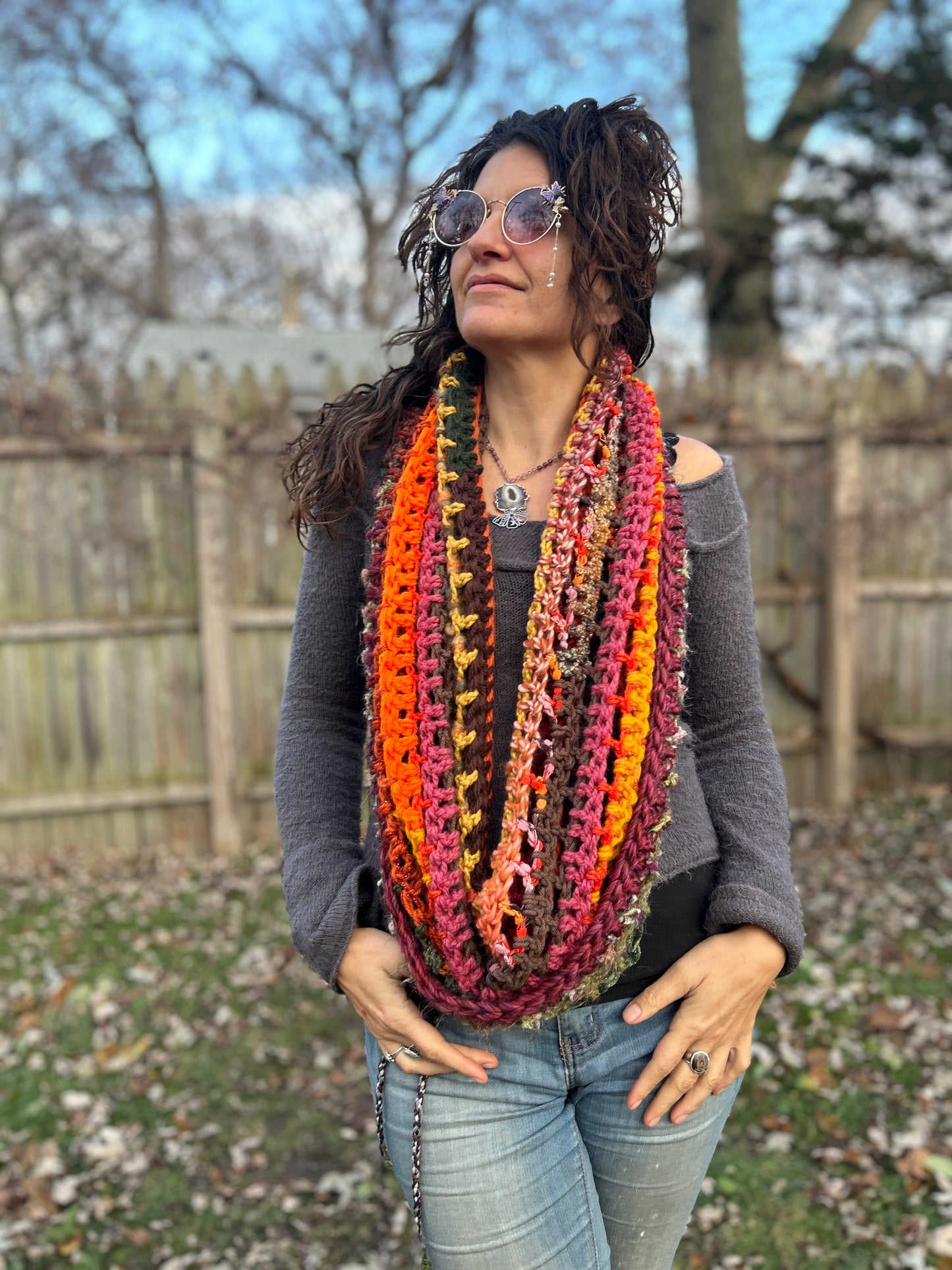 Fall colors Infinity scarf