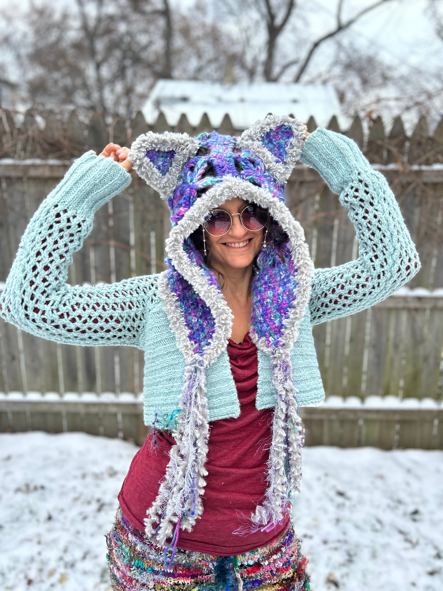 Foxy Fae Flower of Life Oversized Hood