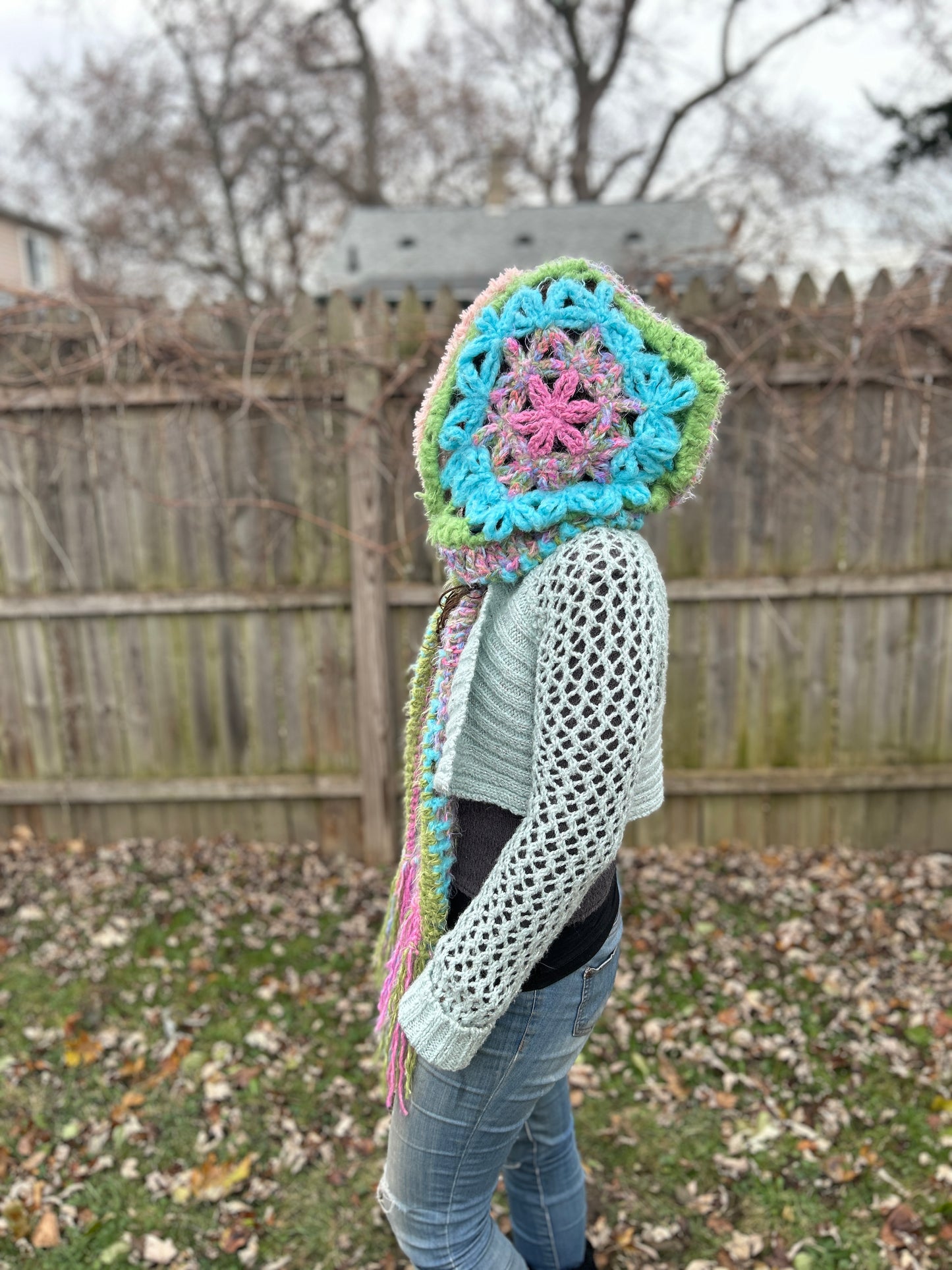 Flower of Life hooded scarf
