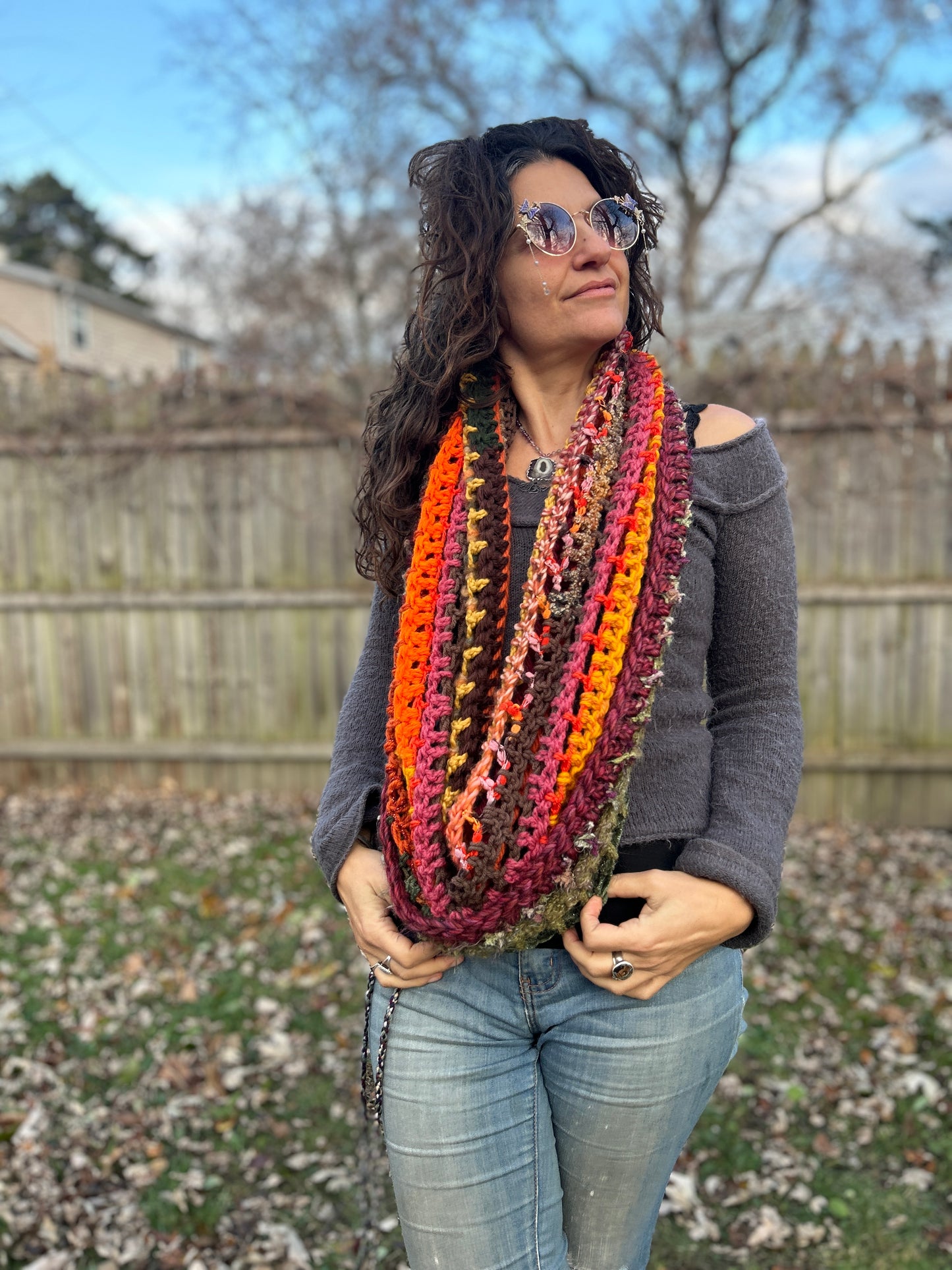 Fall colors Infinity scarf