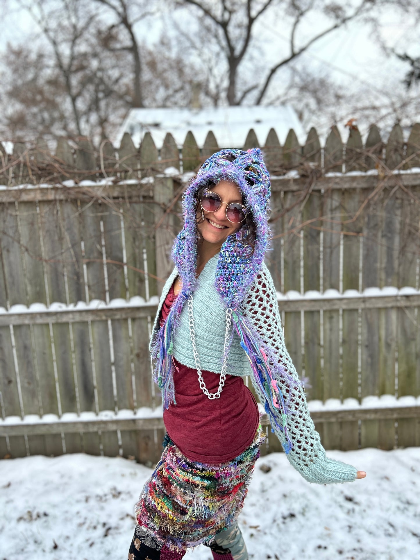 Pastel Fae Flower of Life oversized hood
