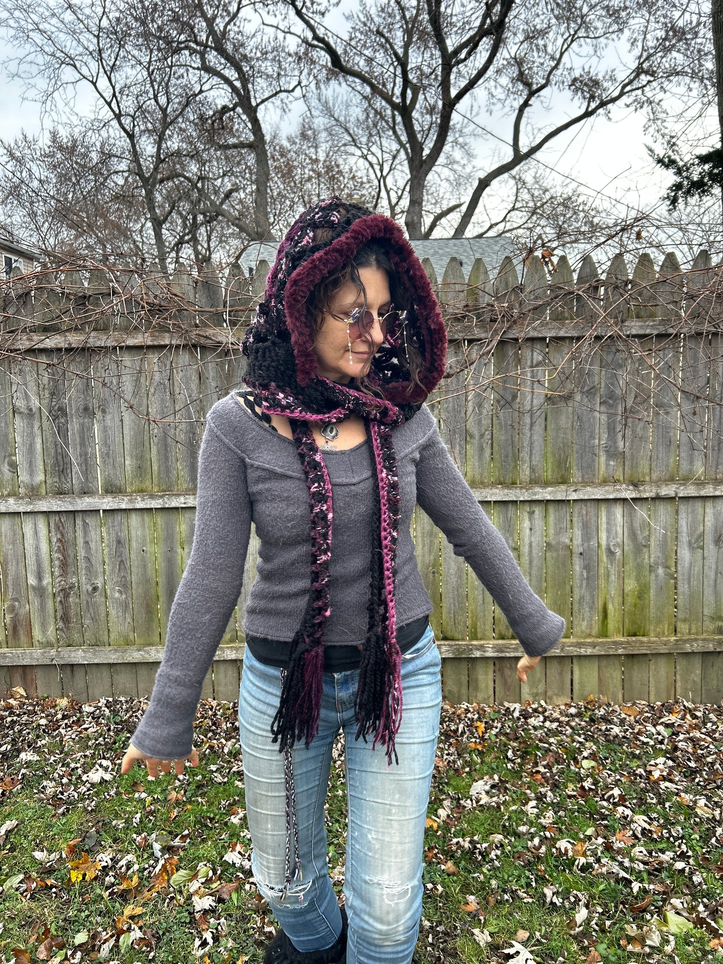 Flower of Life hooded scarf
