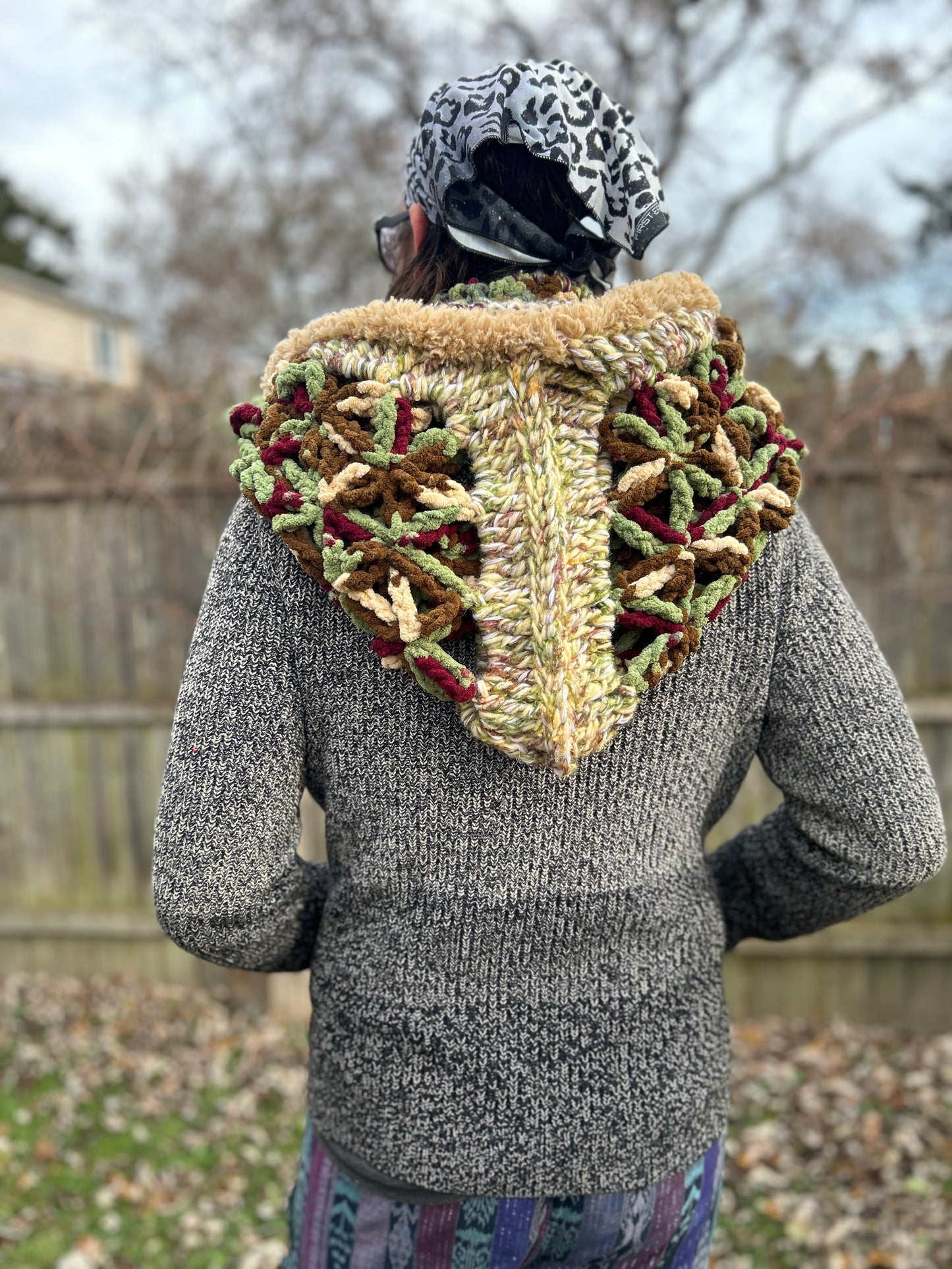 Flower of Life hooded scarf