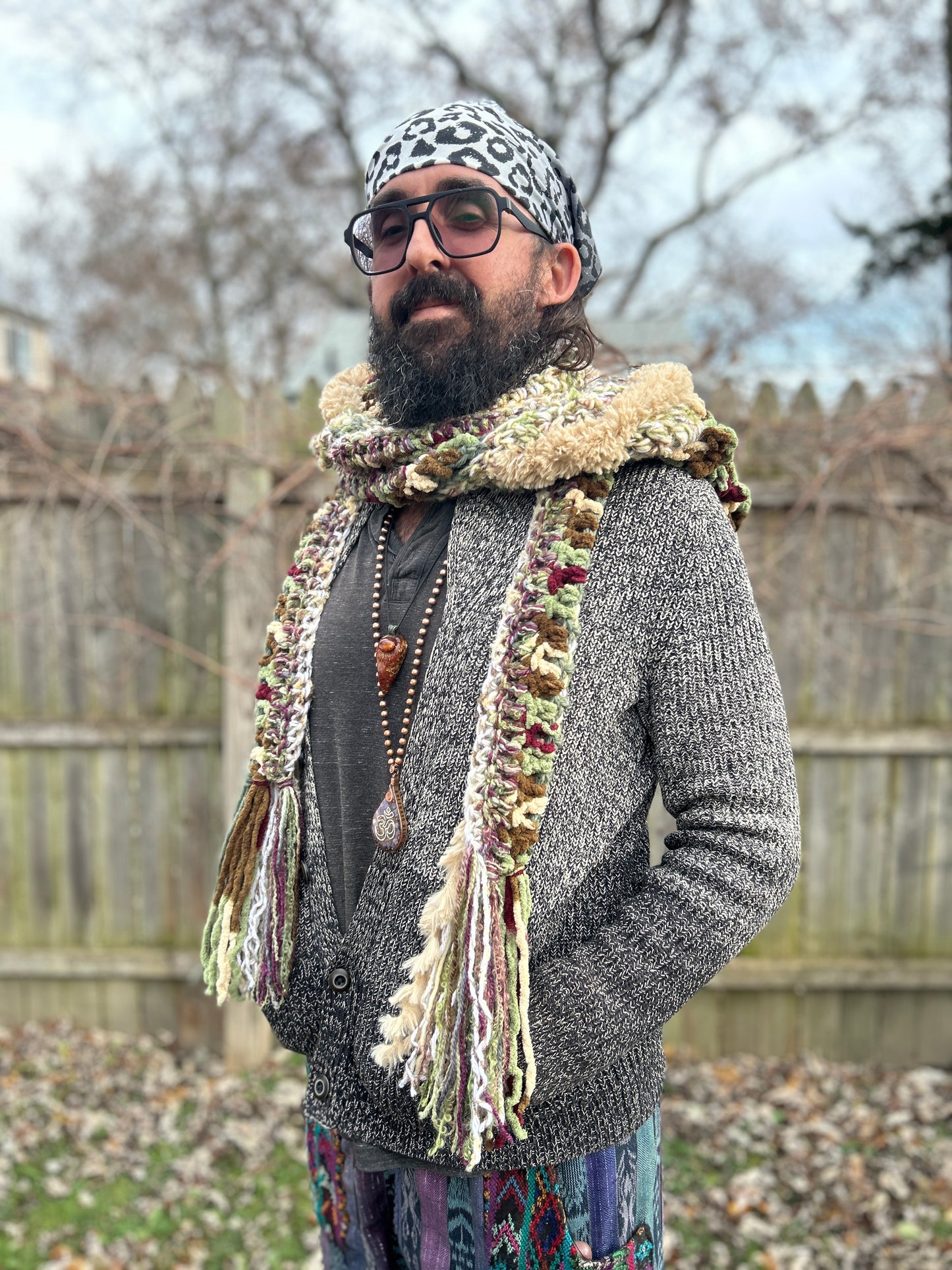 Flower of Life hooded scarf