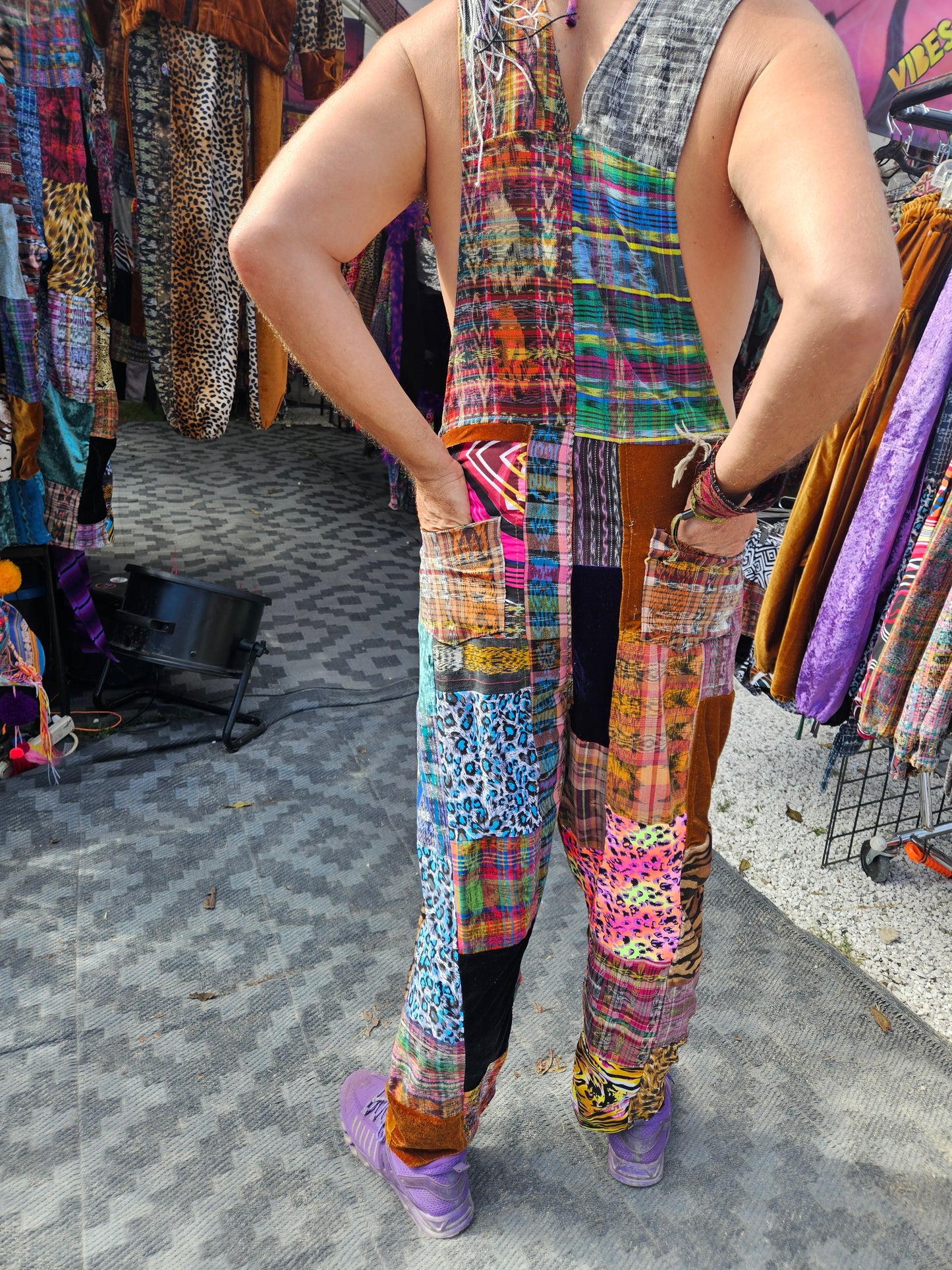 Patchwork Overalls