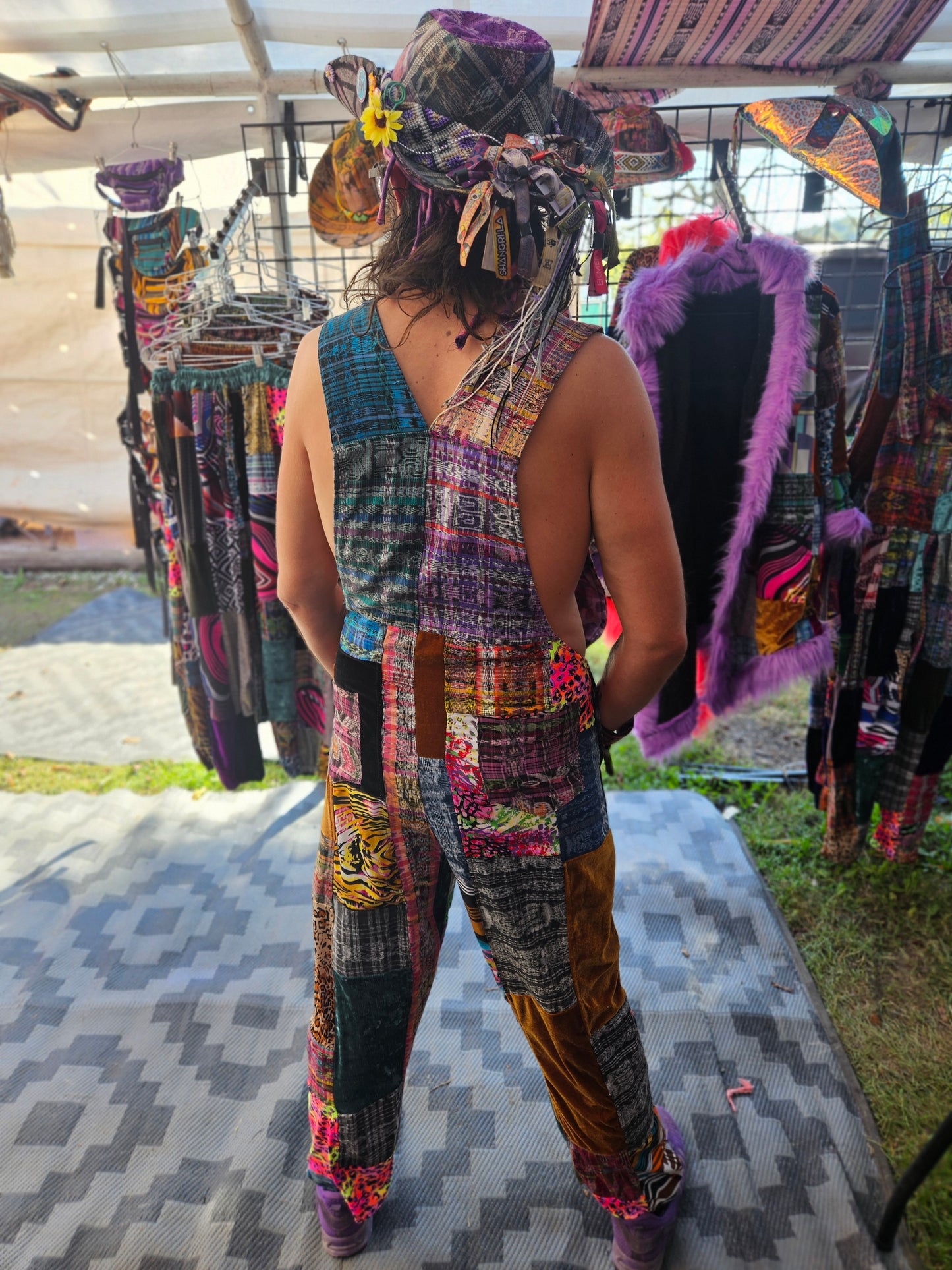 Patchwork Overalls