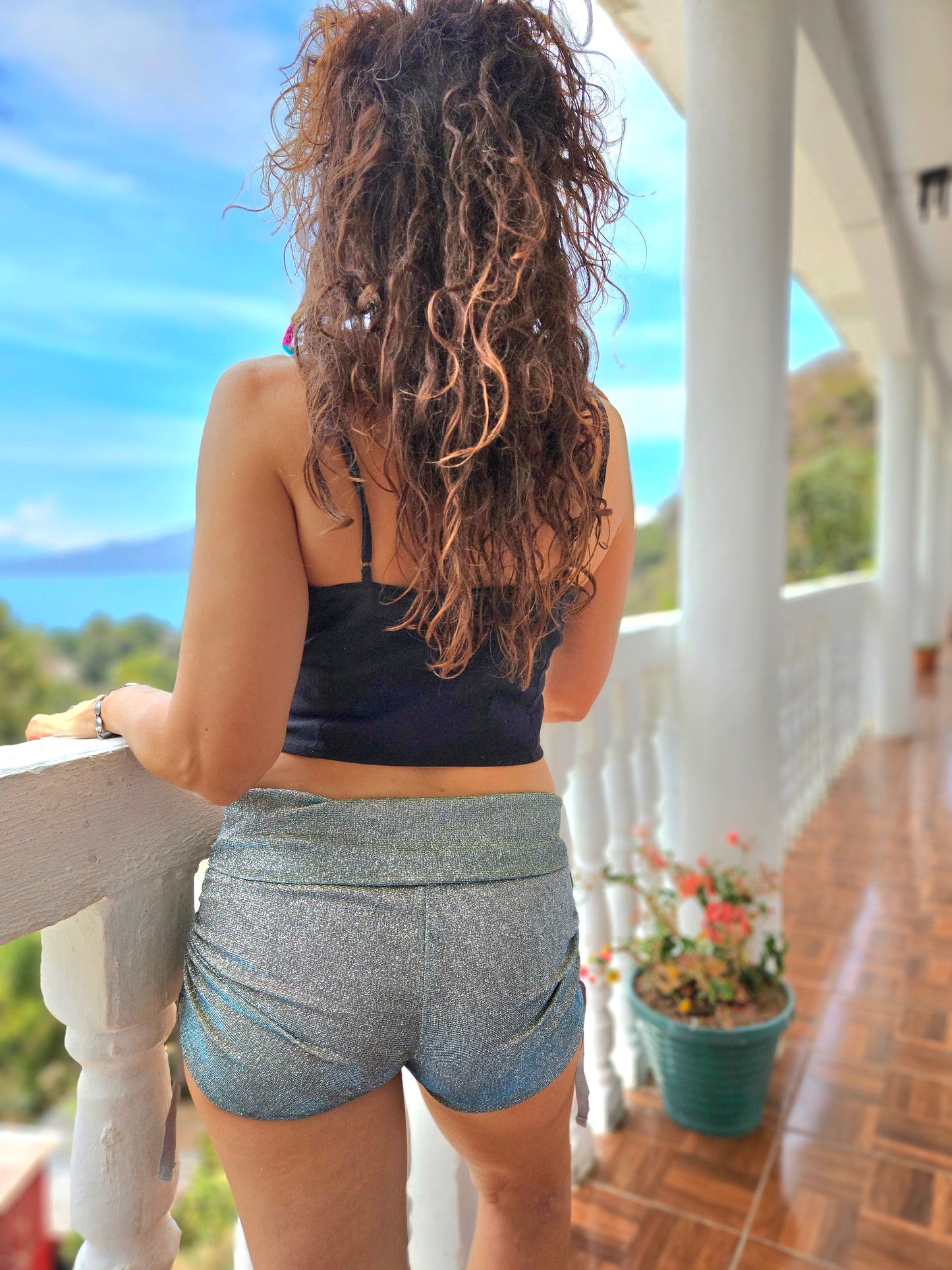 Booty Shorts Translucent Silver/Blue/Gold