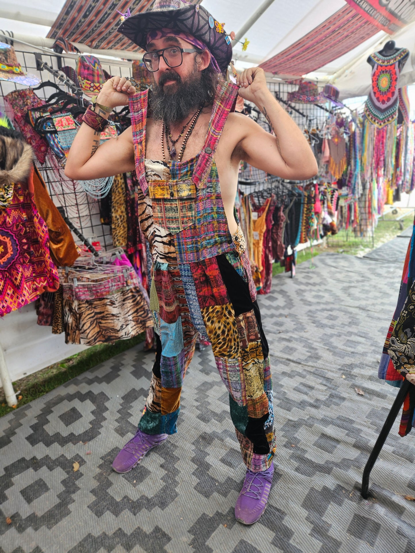 Patchwork Overalls