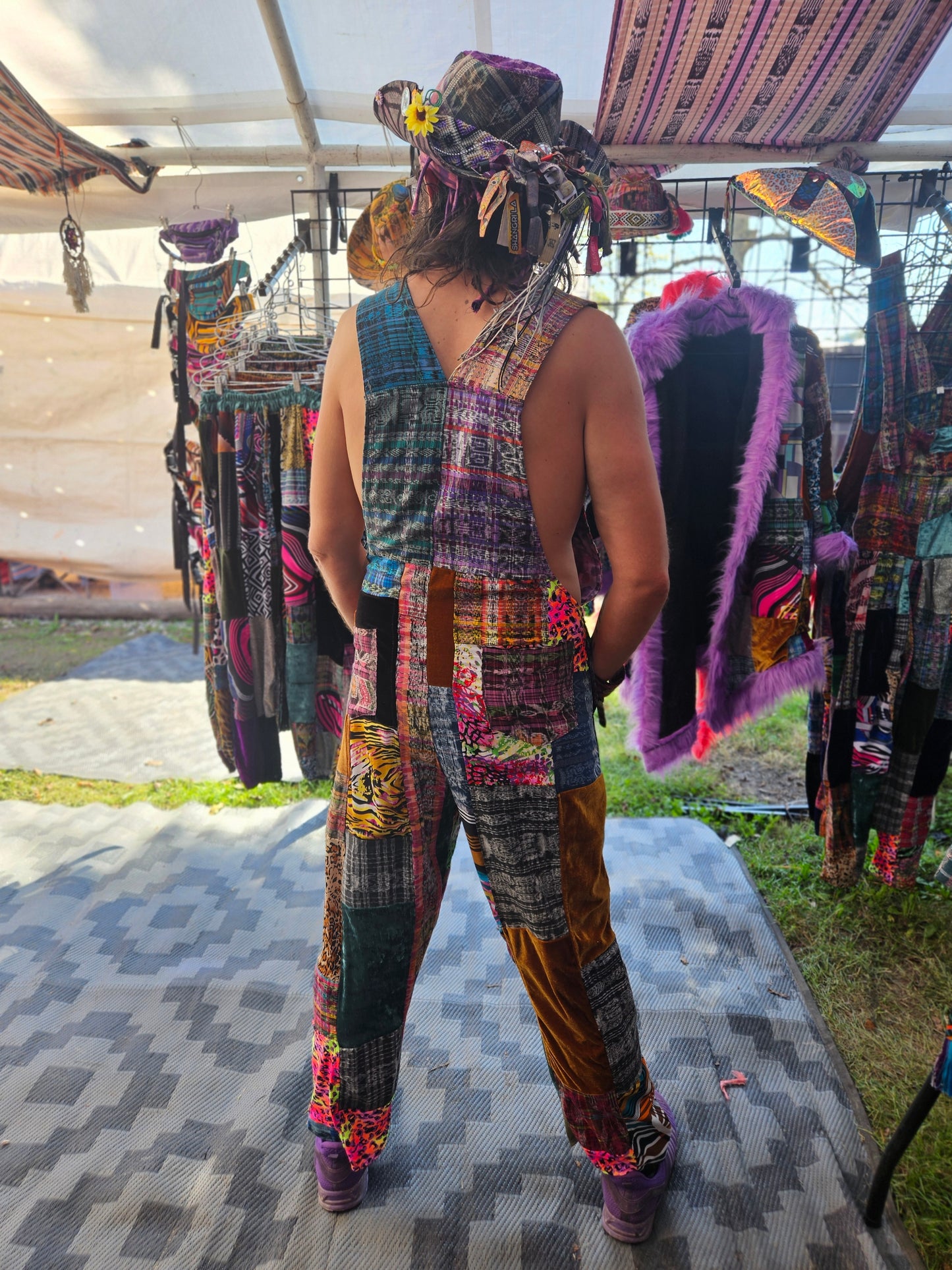 Patchwork Overalls