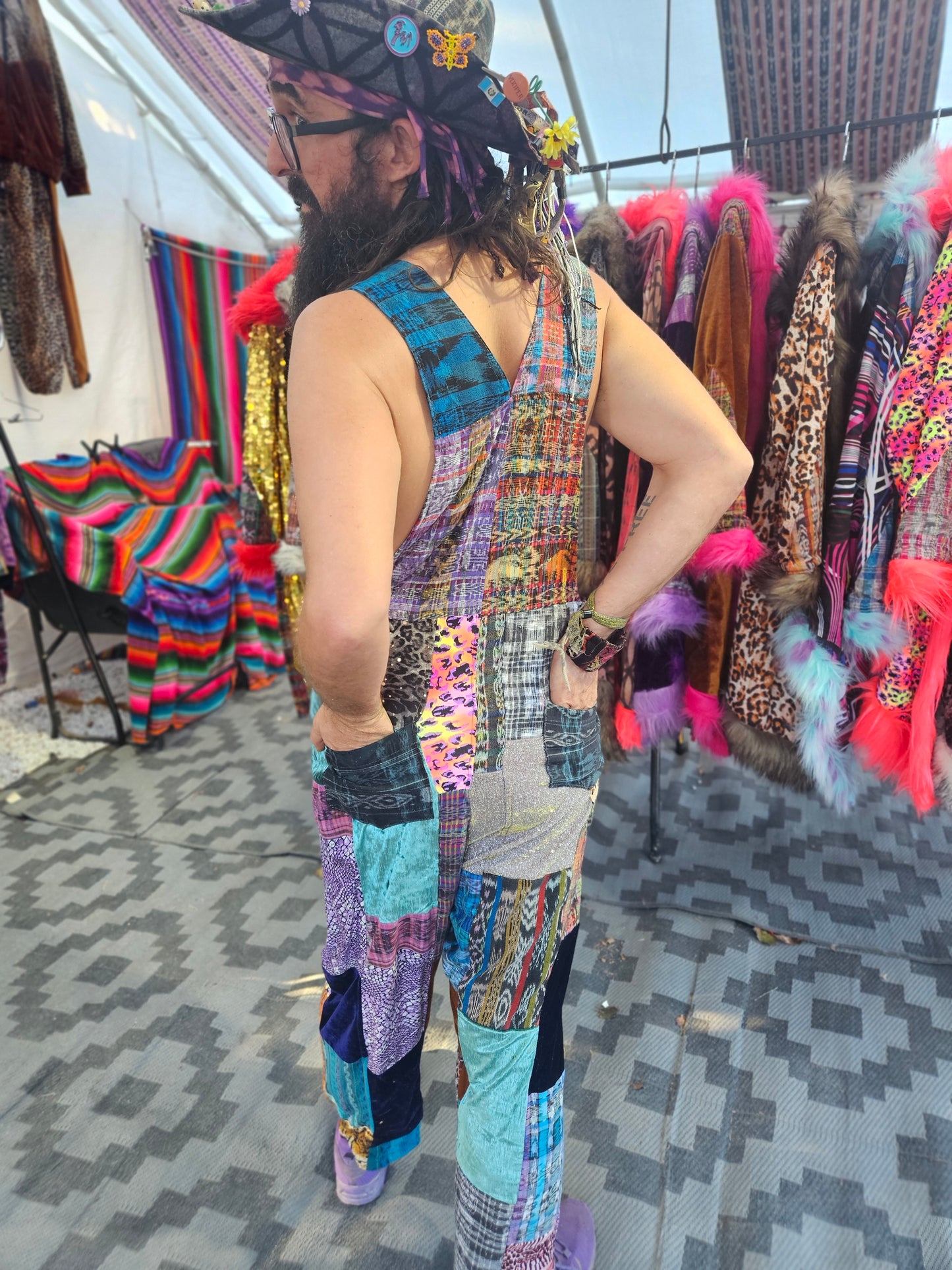 Patchwork Overalls
