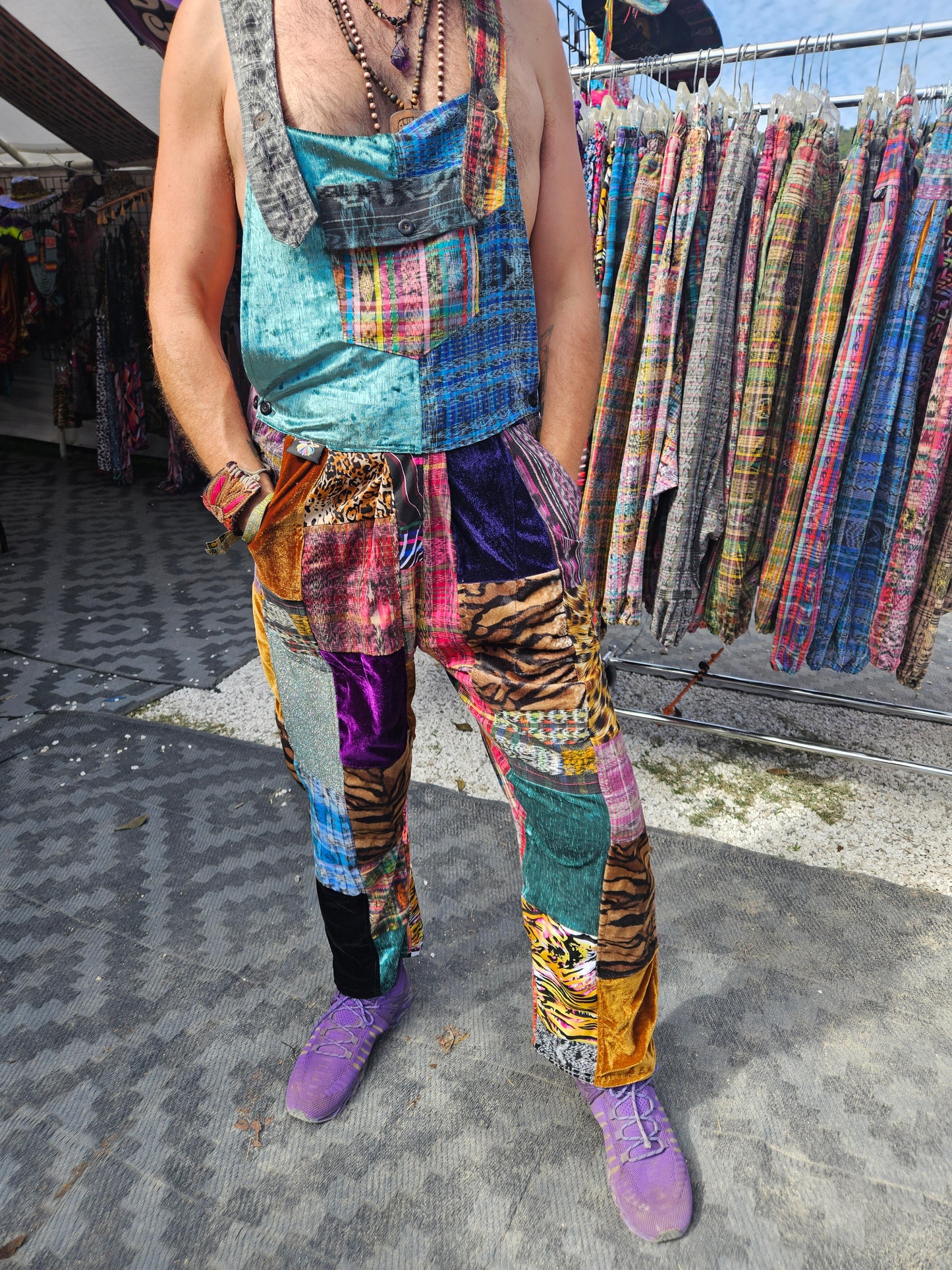 Patchwork Overalls
