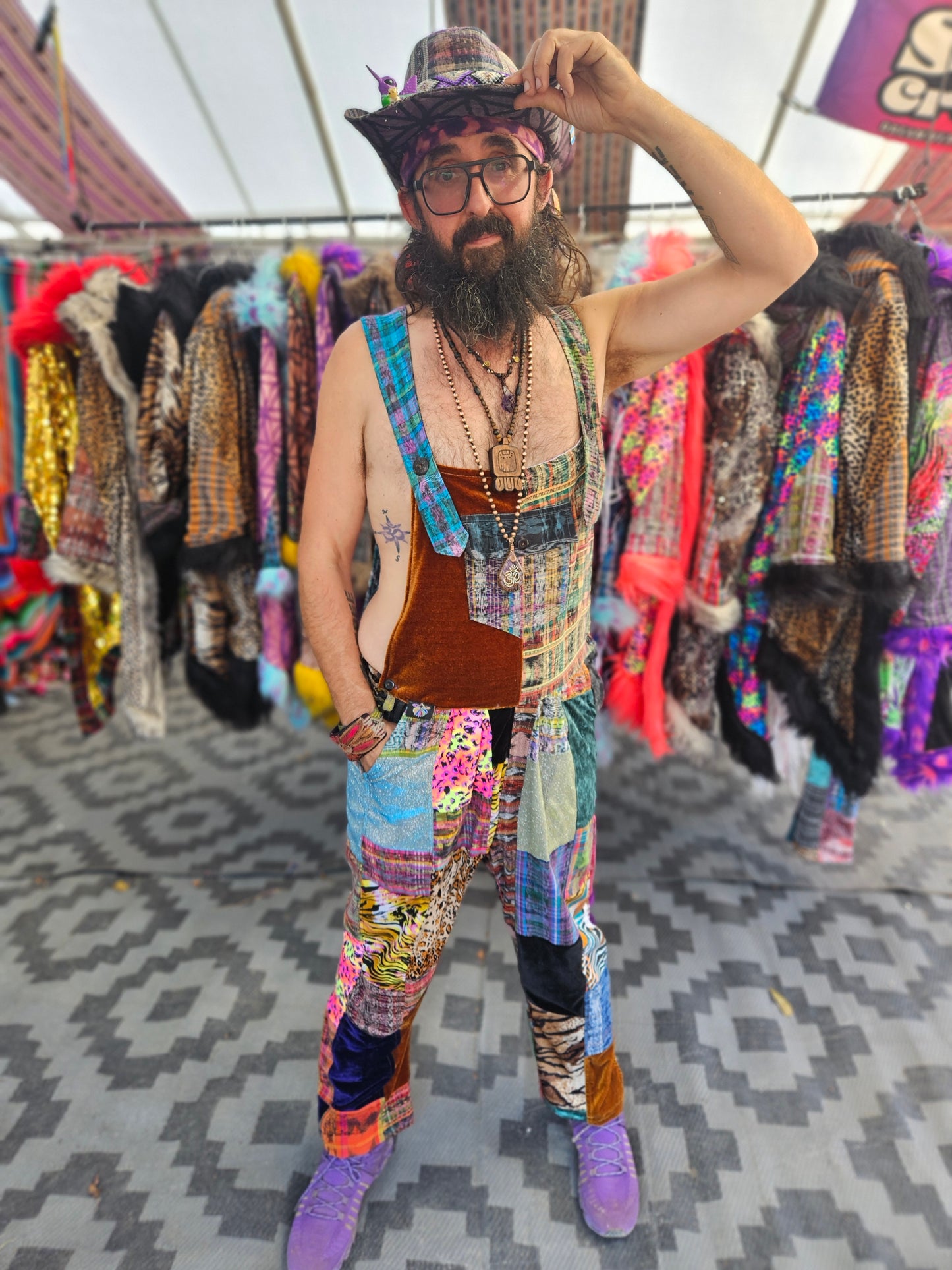 Patchwork Overalls