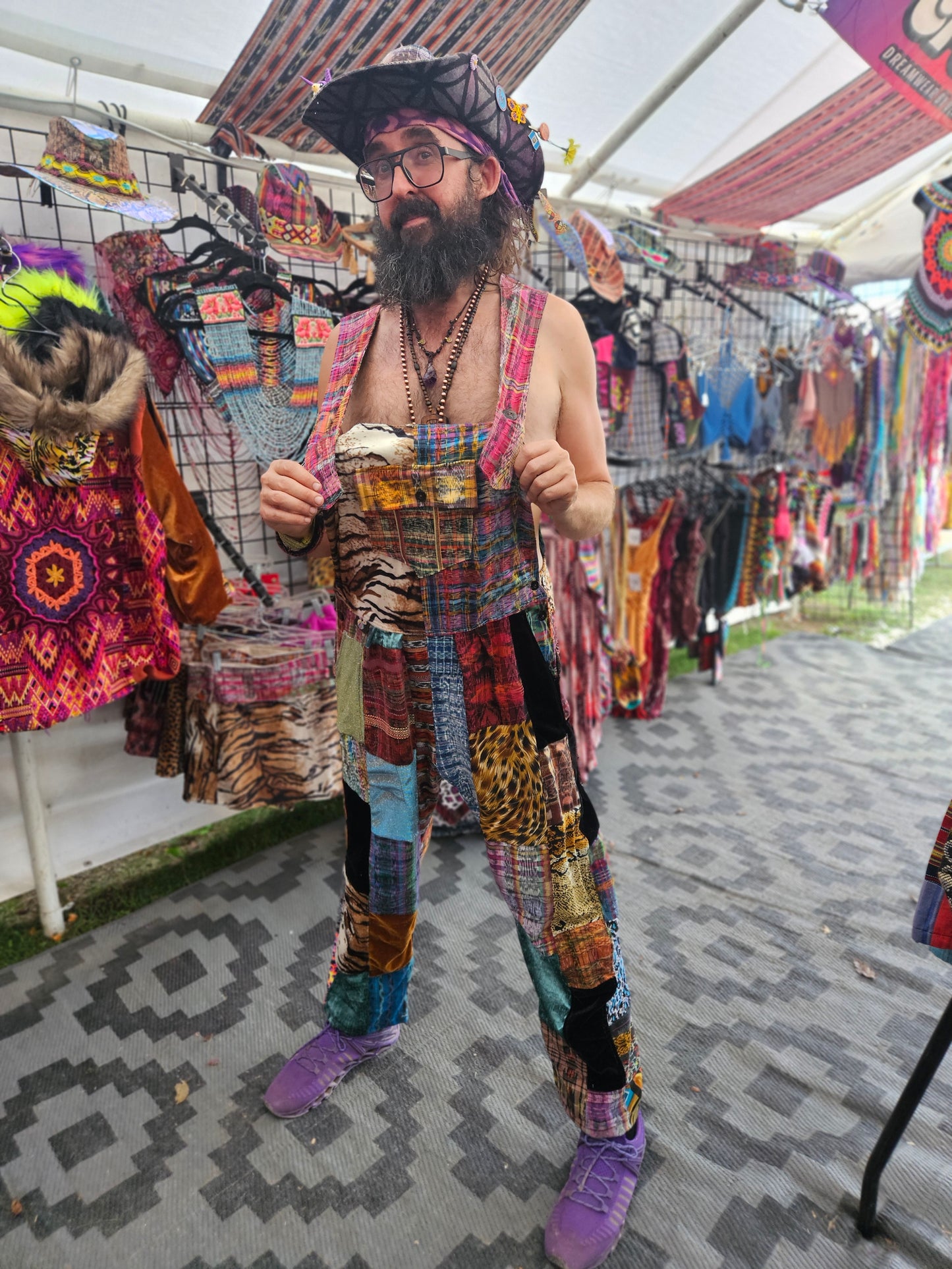 Patchwork Overalls