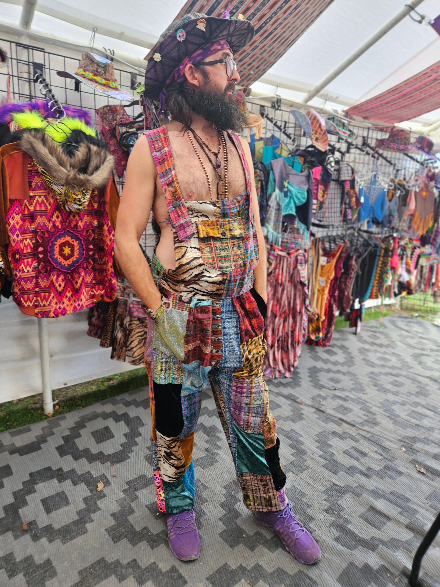 Patchwork Overalls