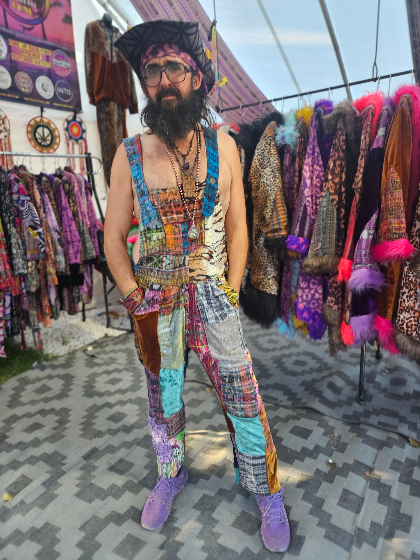 Patchwork Overalls