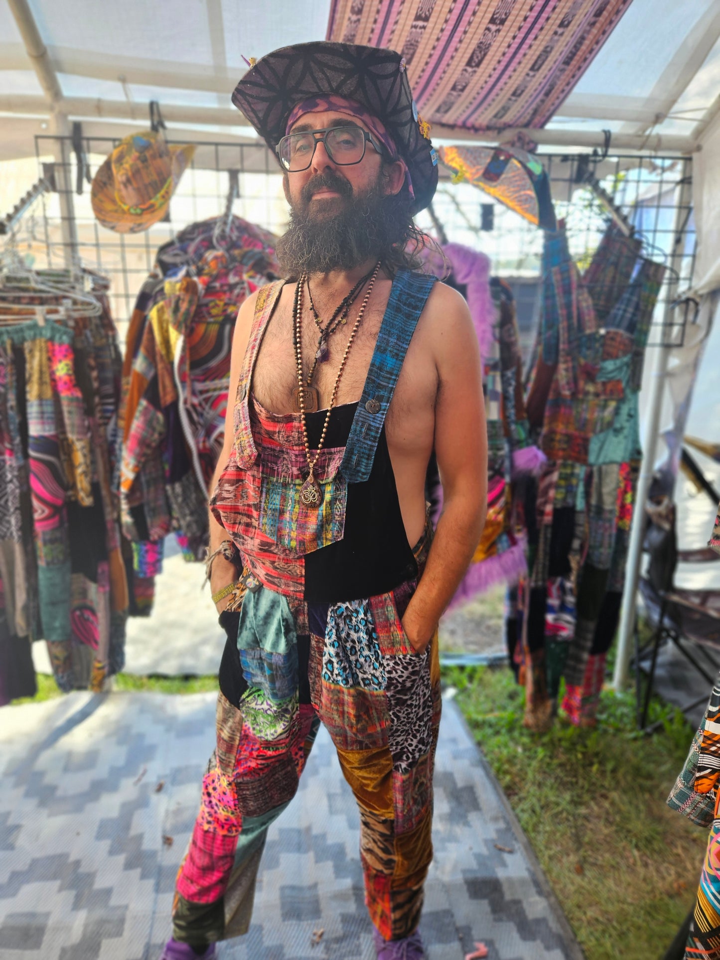 Patchwork Overalls