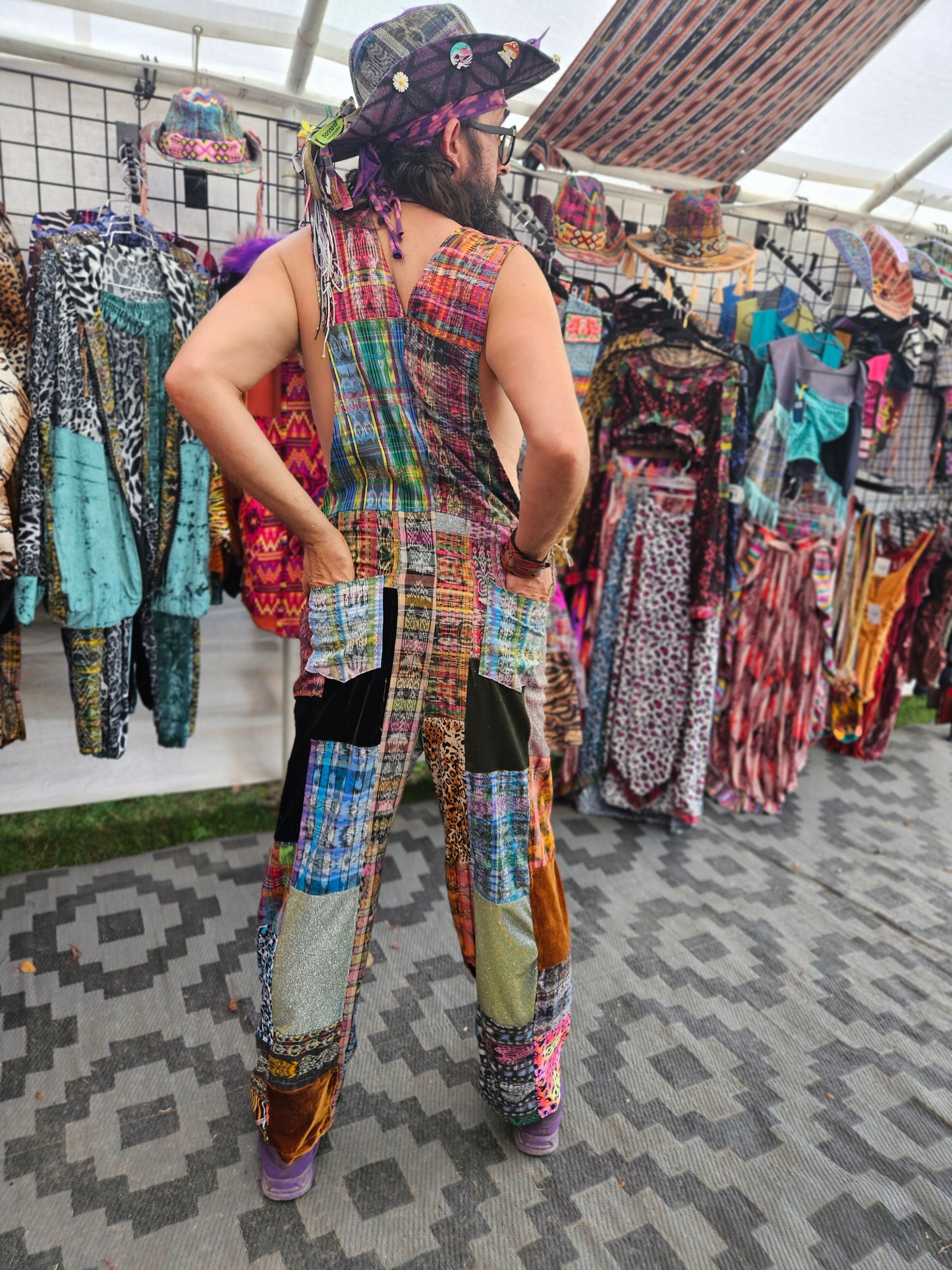Patchwork Overalls
