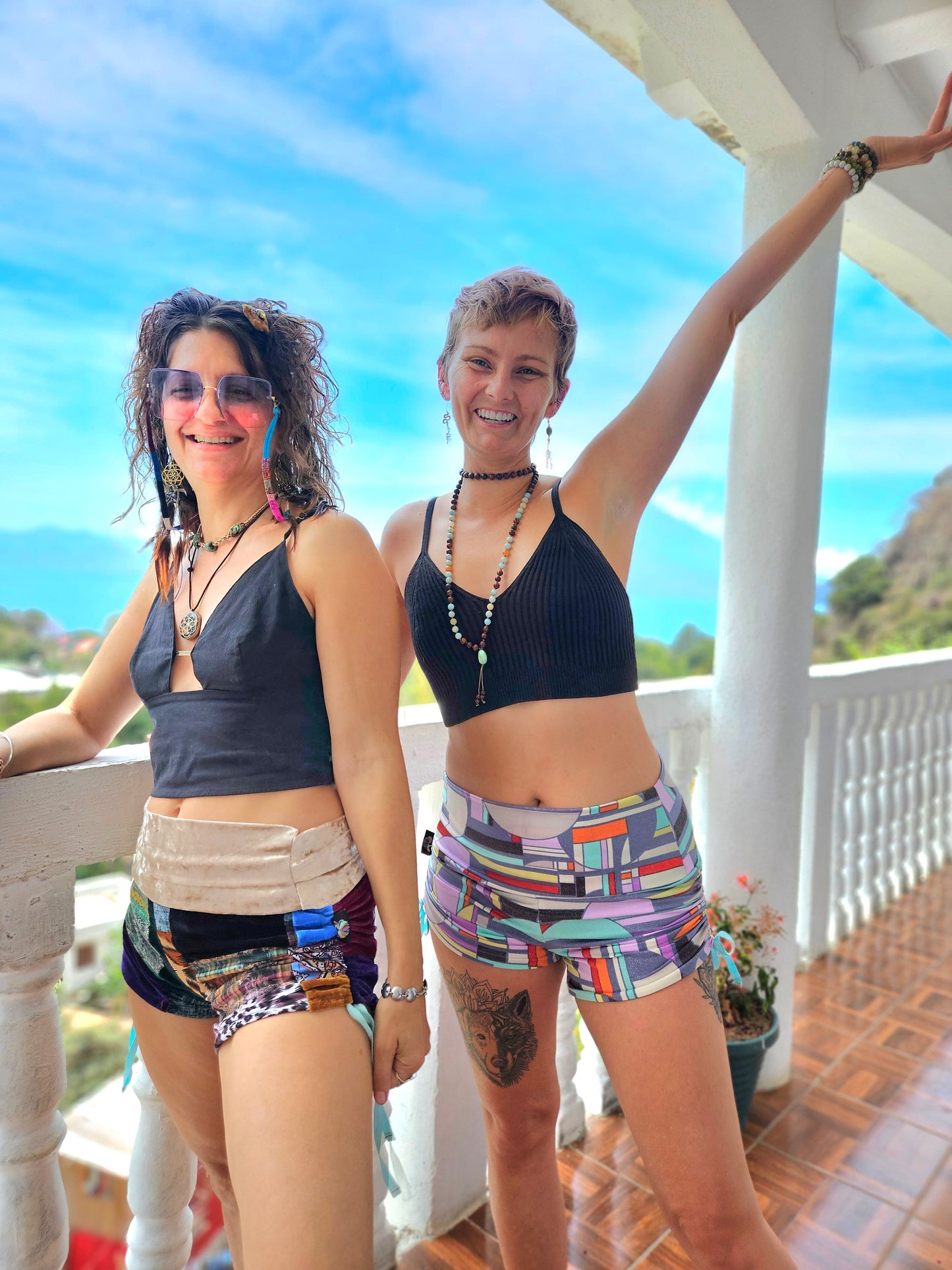 Patchwork Booty Shorts
