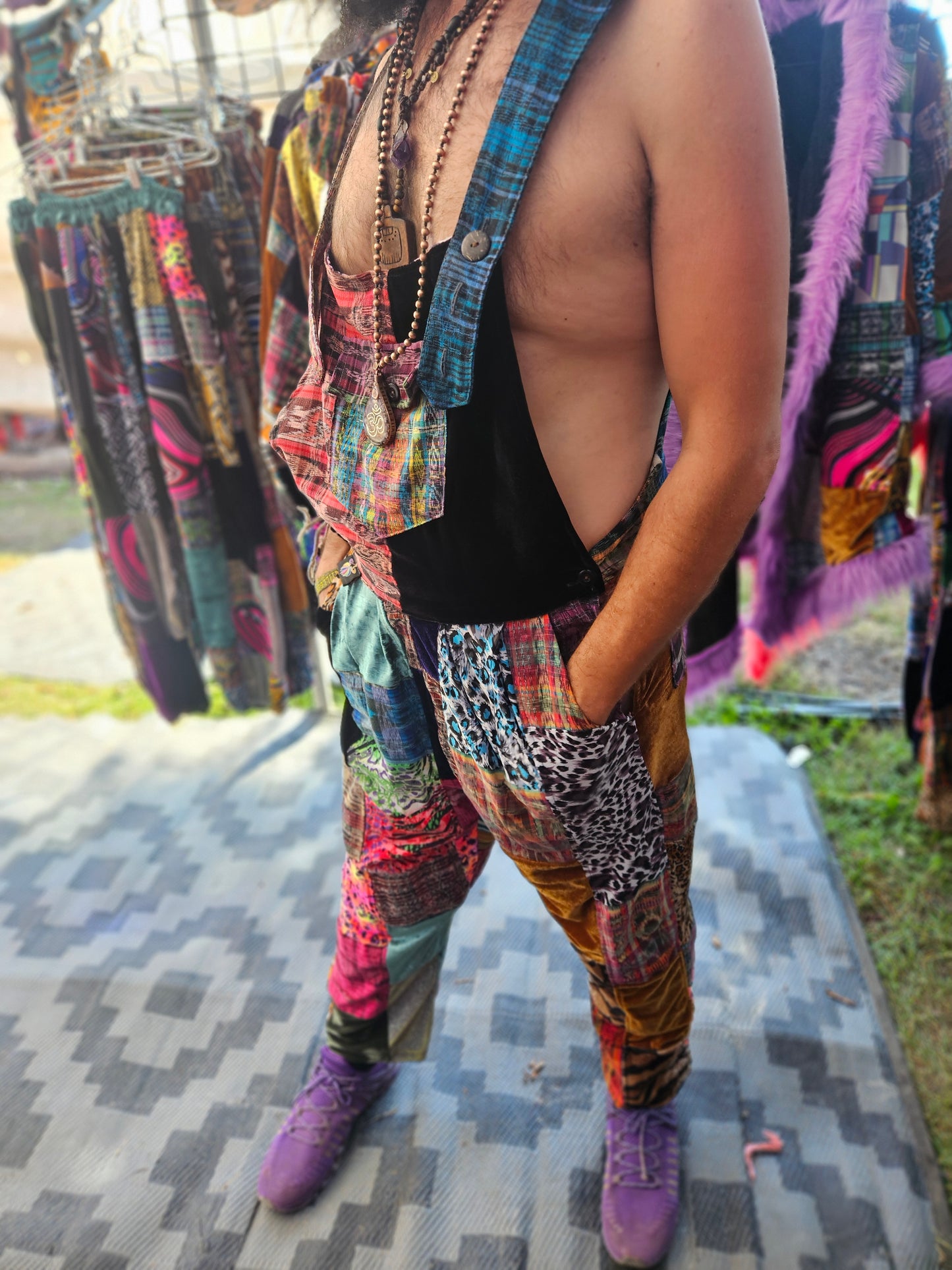 Patchwork Overalls