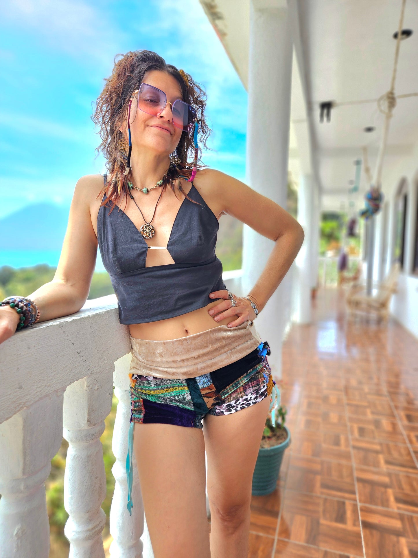 Patchwork Booty Shorts