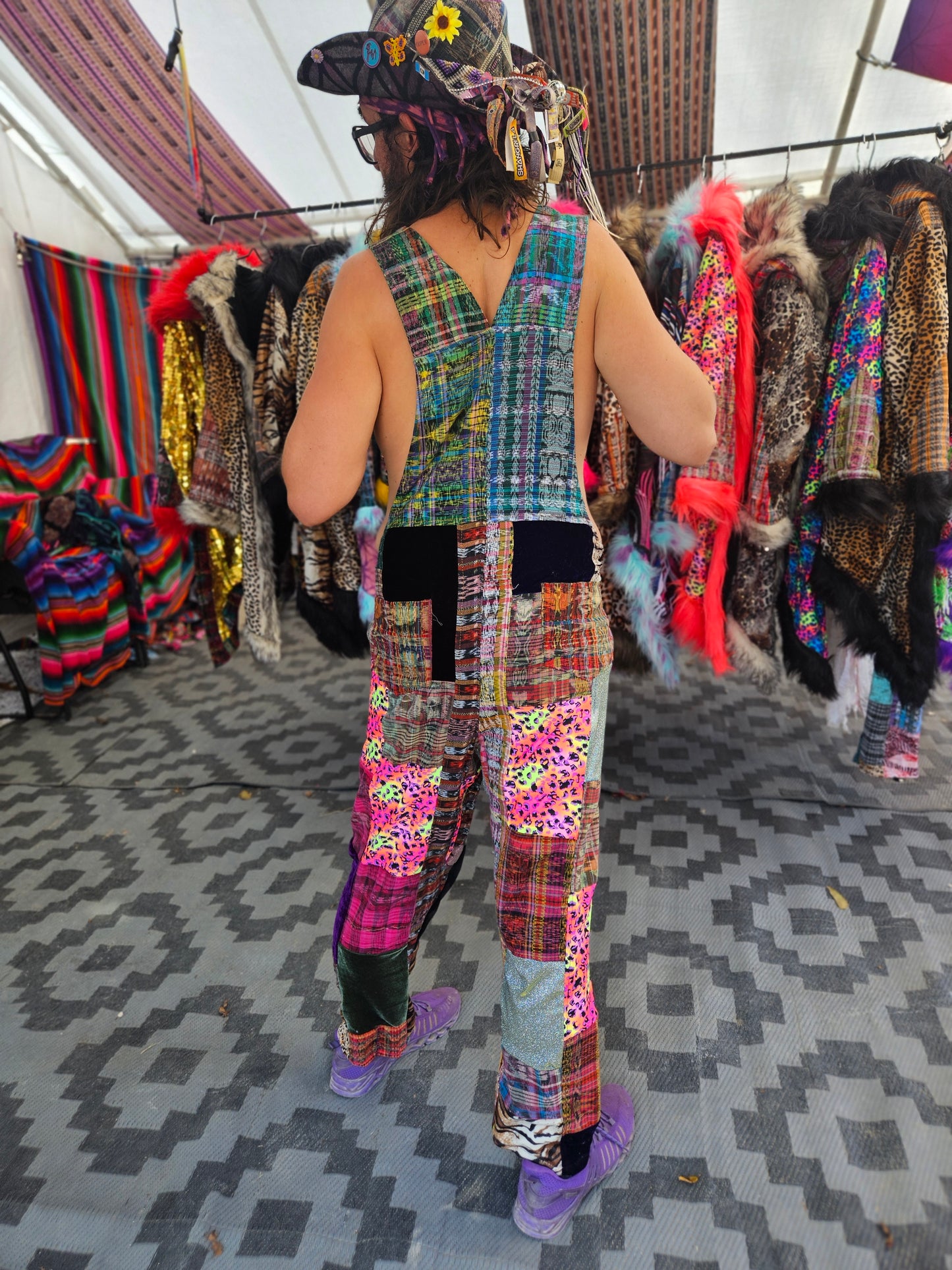 Patchwork Overalls