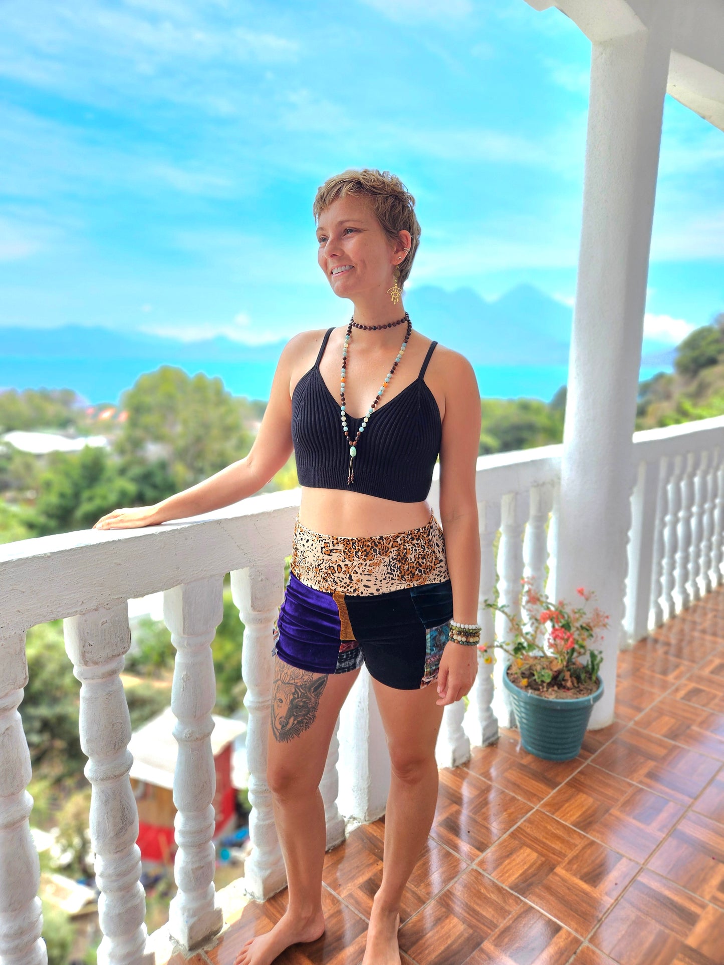 Patchwork Booty Shorts