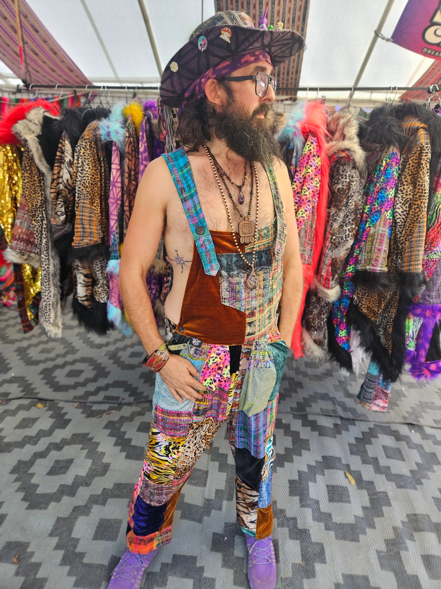 Patchwork Overalls