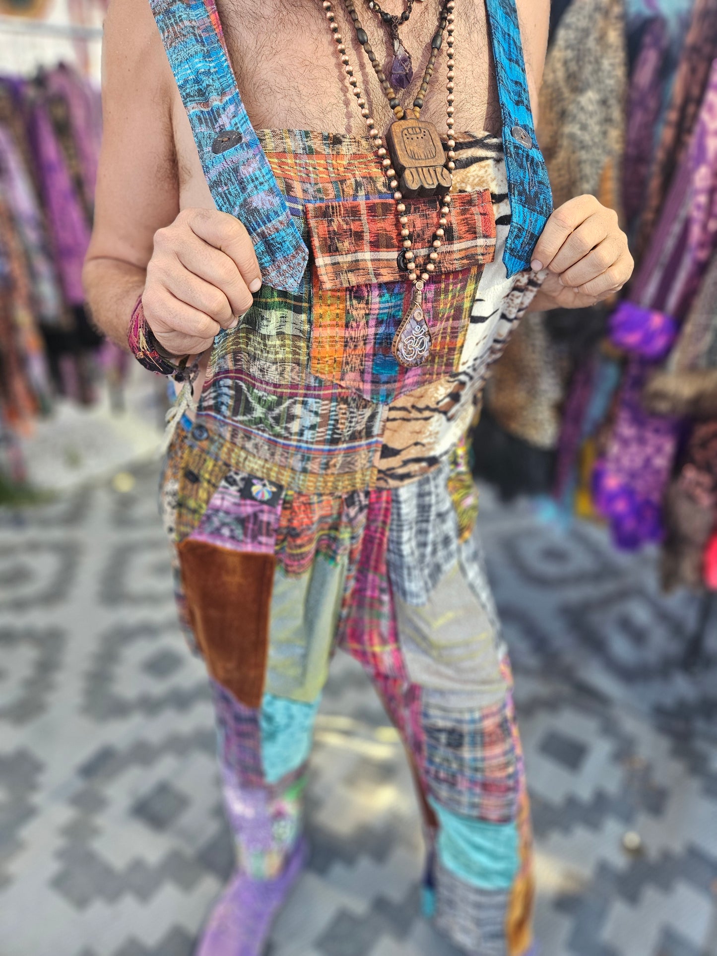 Patchwork Overalls