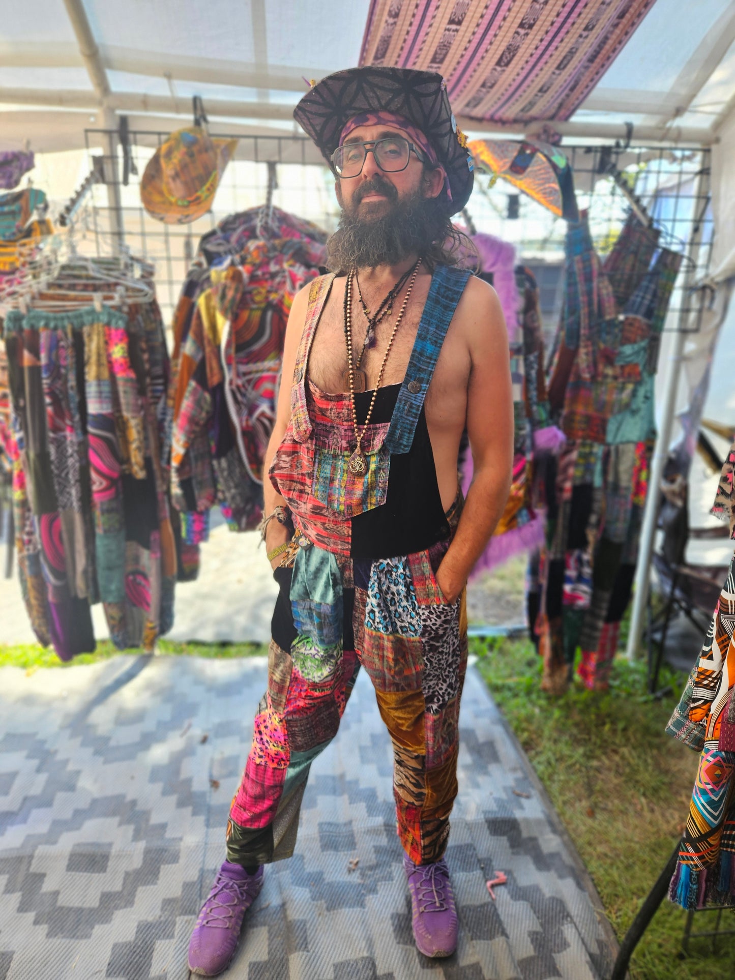 Patchwork Overalls