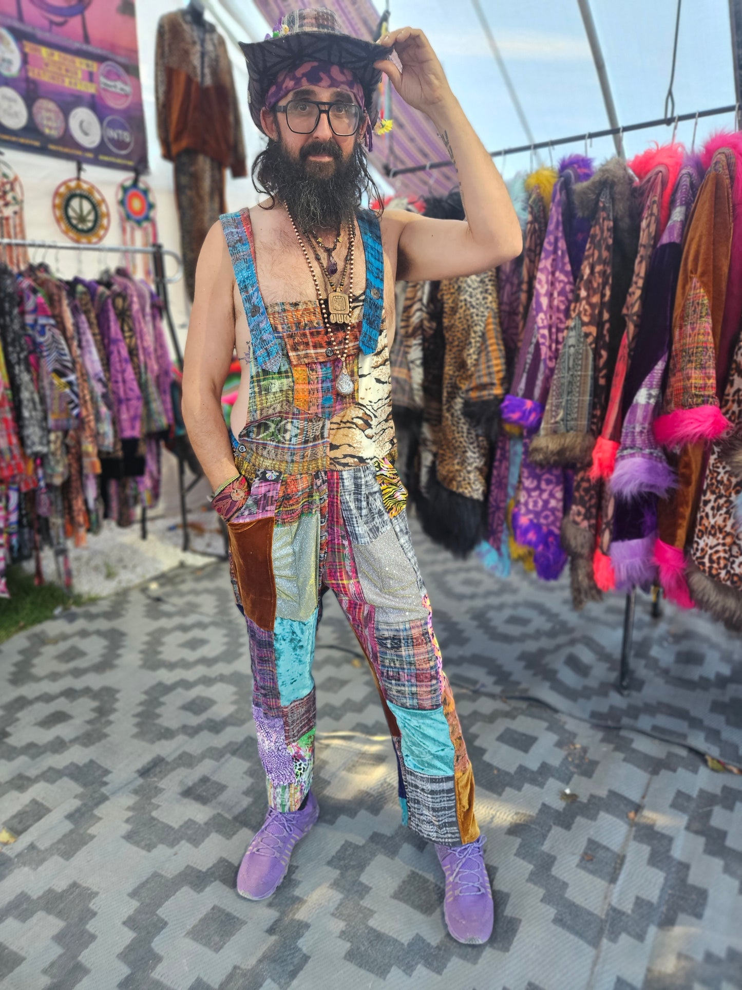 Patchwork Overalls